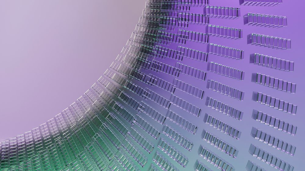 Abstract 3d illustration of transparent glass rectangles