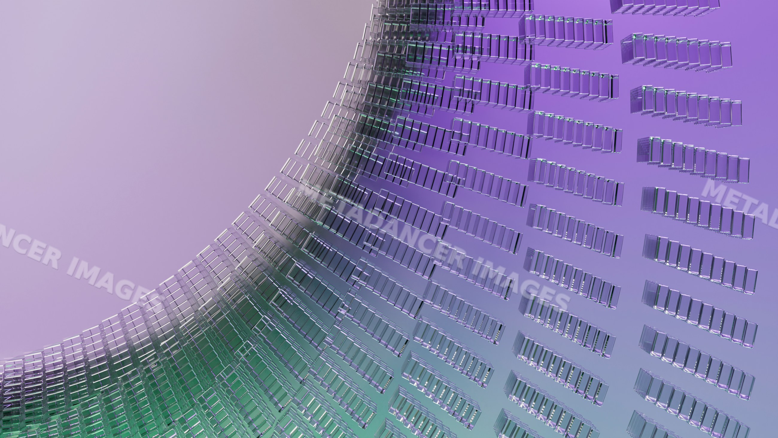Abstract 3d illustration of transparent glass rectangles