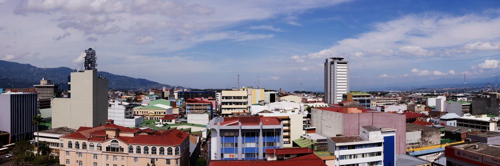 San jose cityscape with buildings and mountains