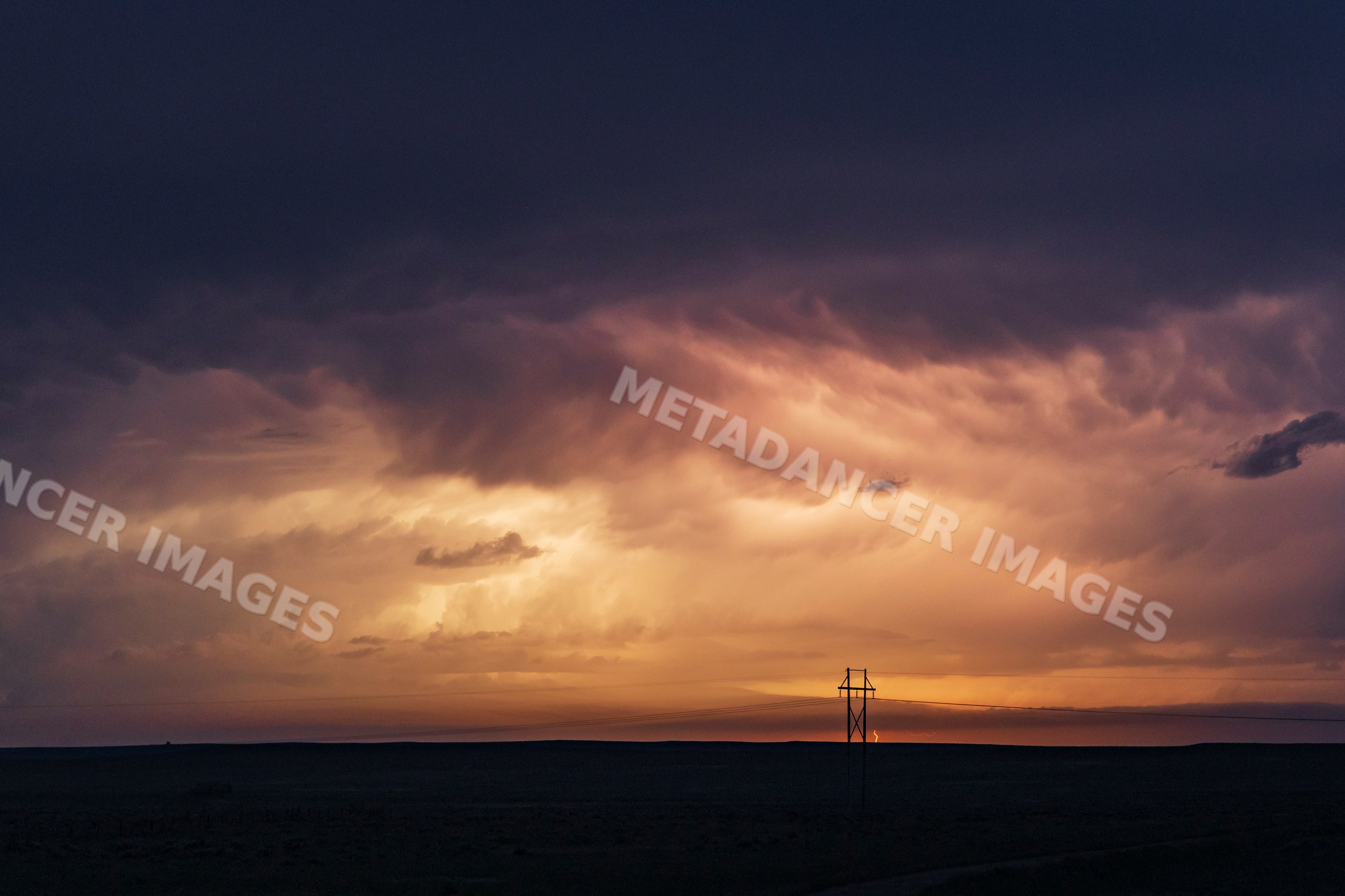 Lightning Storm and Storm Clouds near alzada, montana, USA