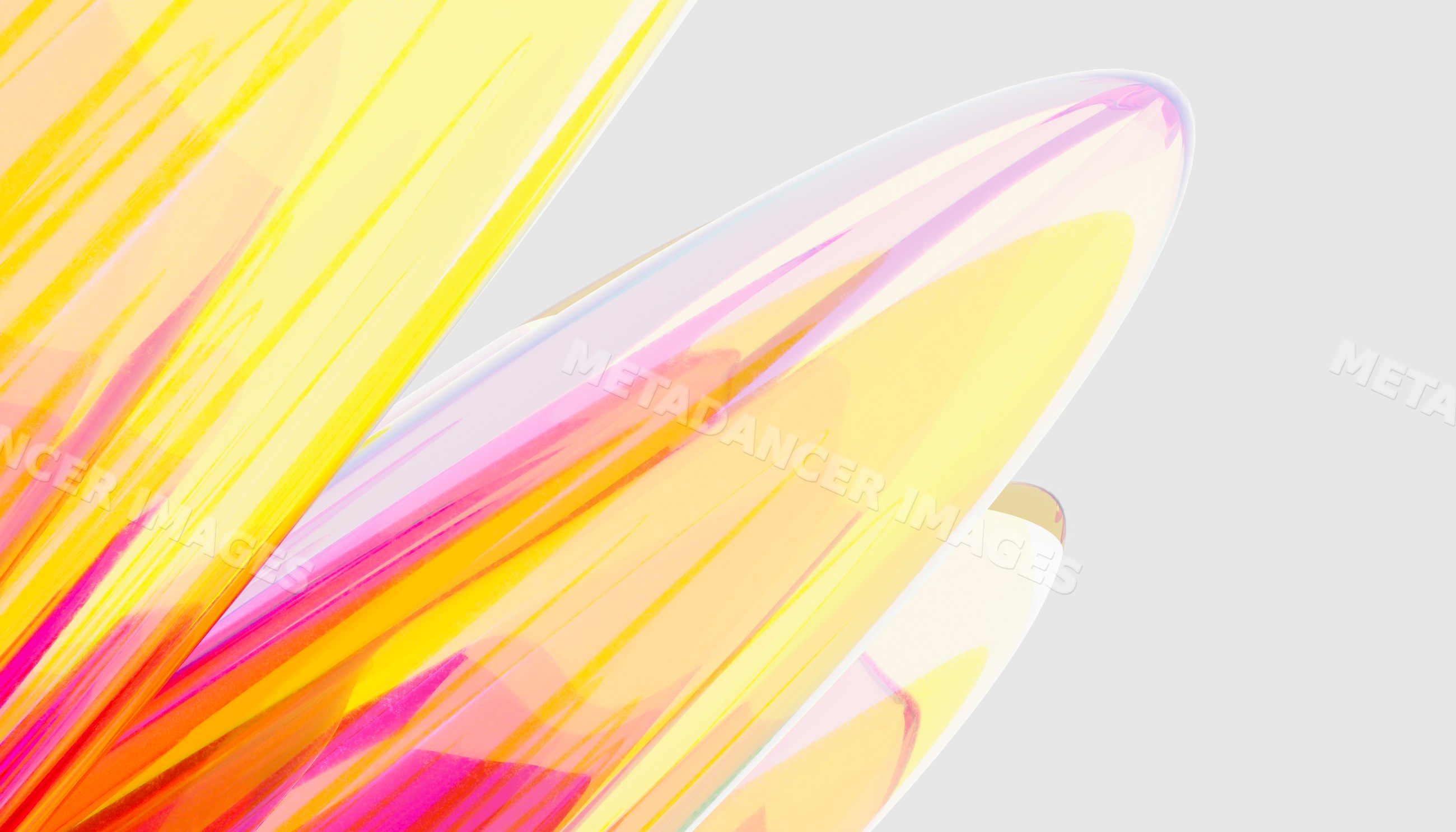 Close-up of colorful abstract transparent glass shapes with smooth
