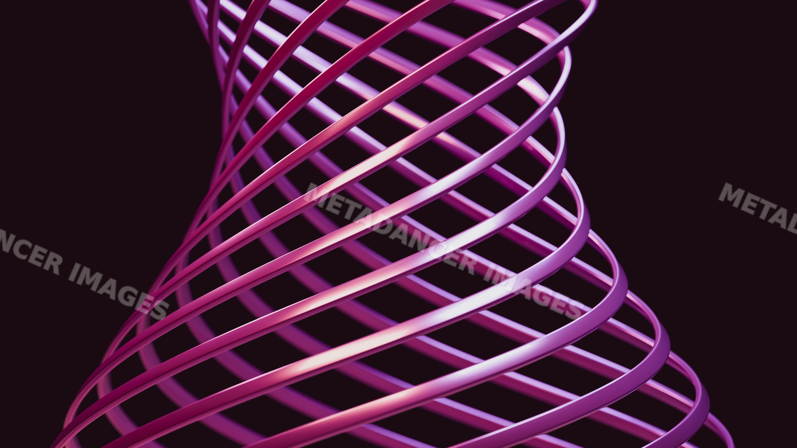 Abstract twisted metal ribbon sculpture