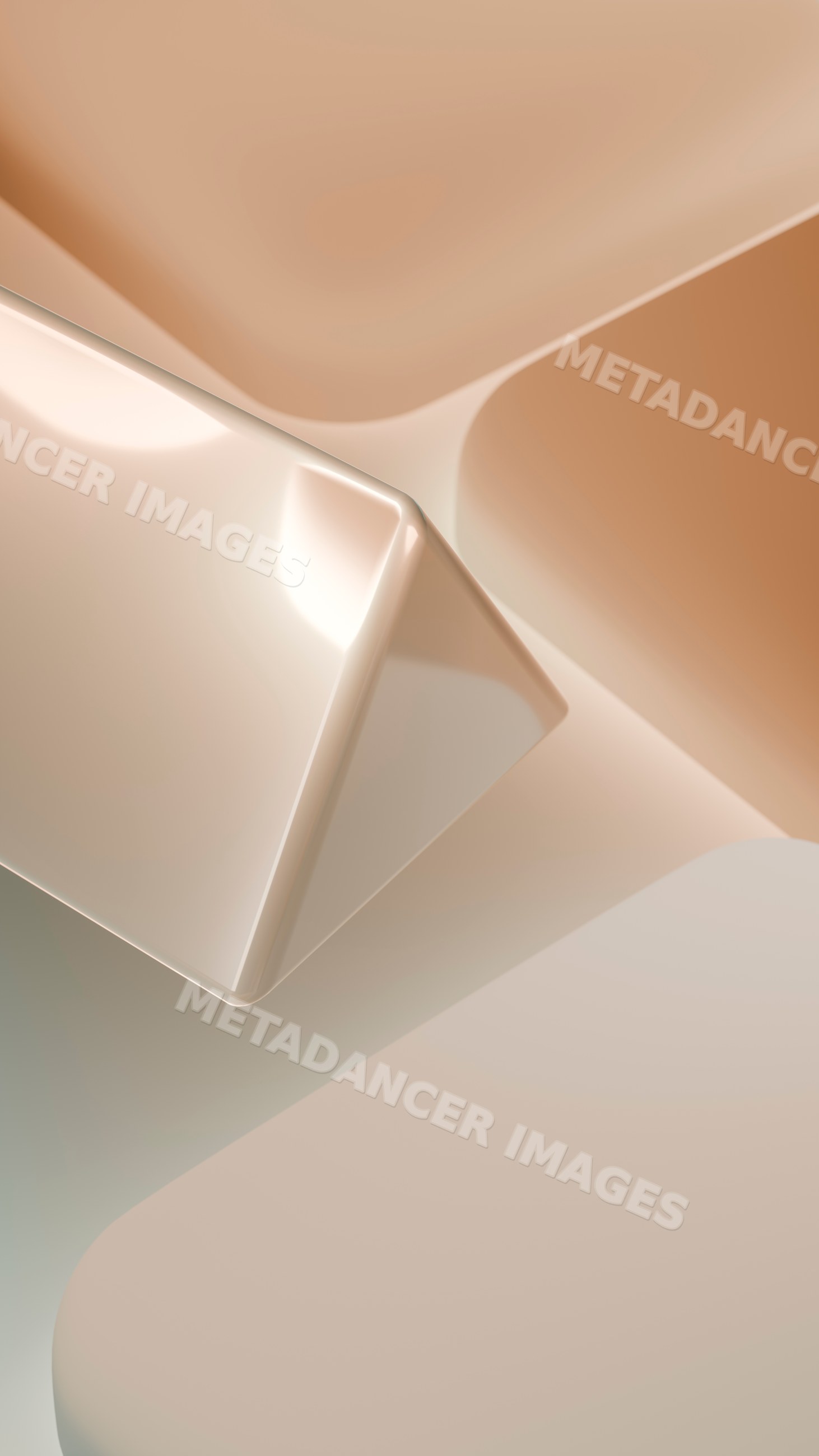 Abstract smooth beige curved shapes in minimalist design