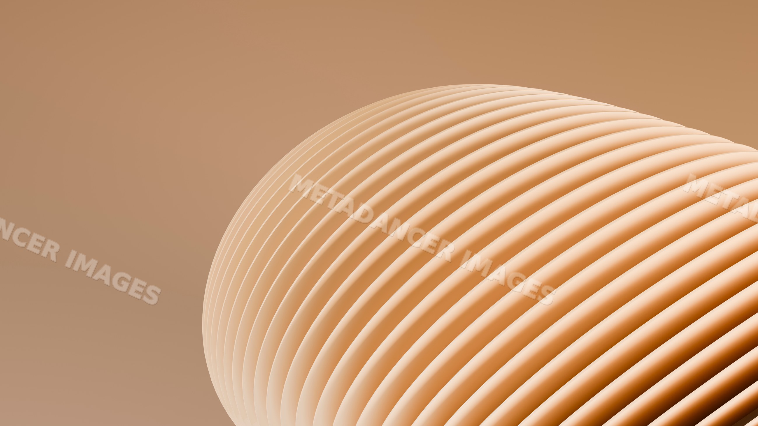 3d abstract beige curved layered sculpture illustration