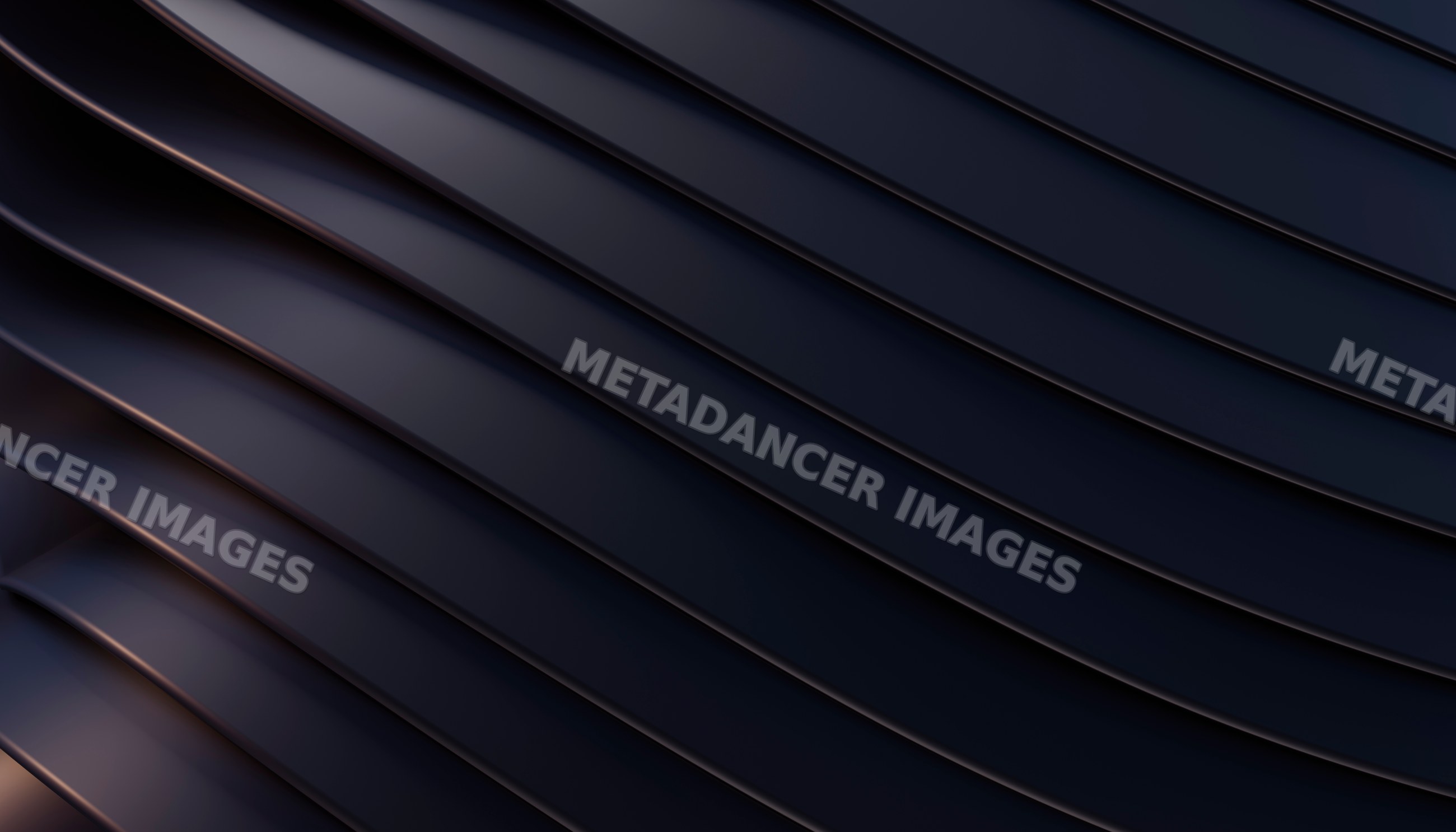 Dark abstract waves with smooth curved layers in a digital rendering