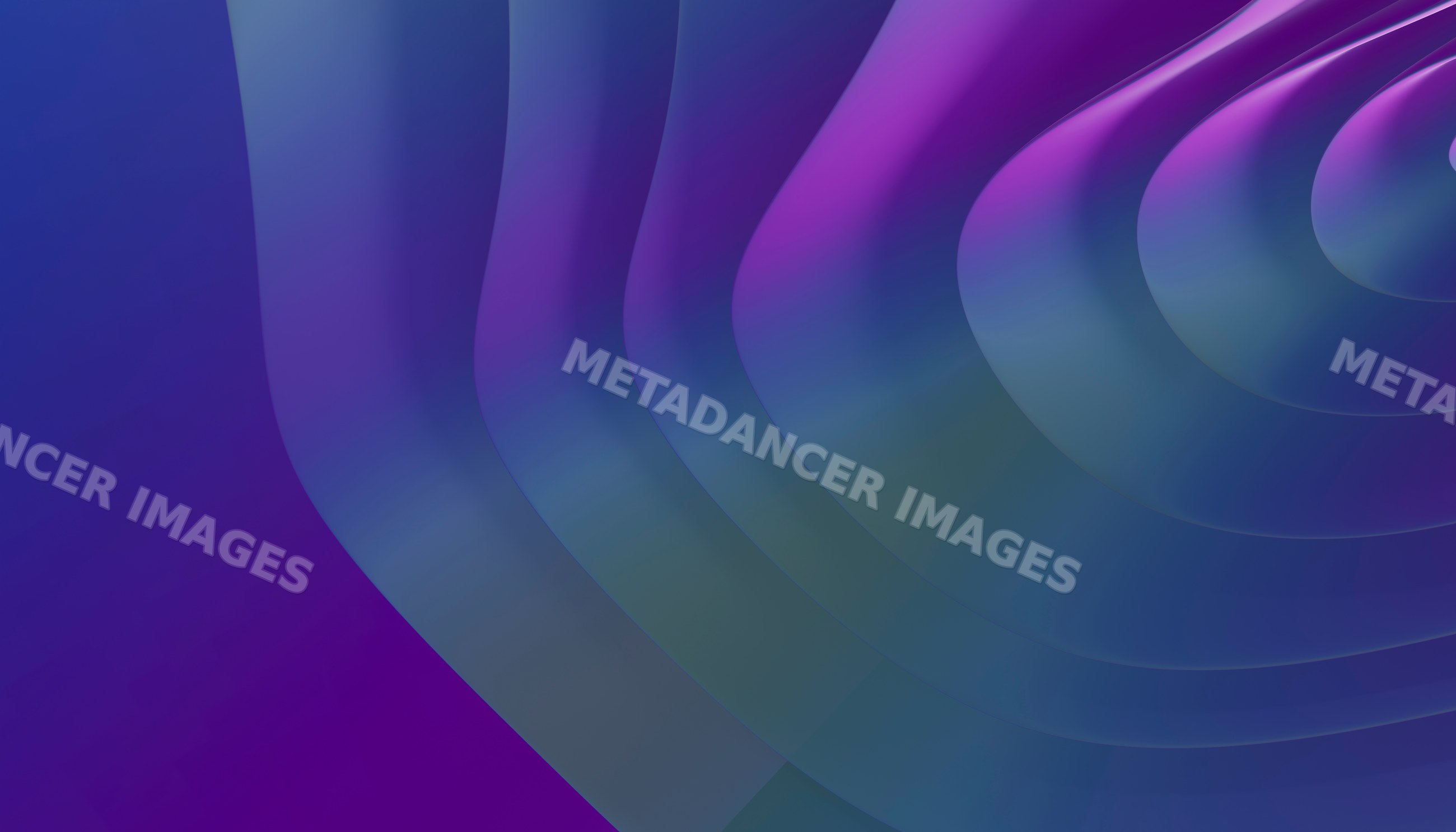 Colorful 3d rendering of curved concentric layers in blue and purple