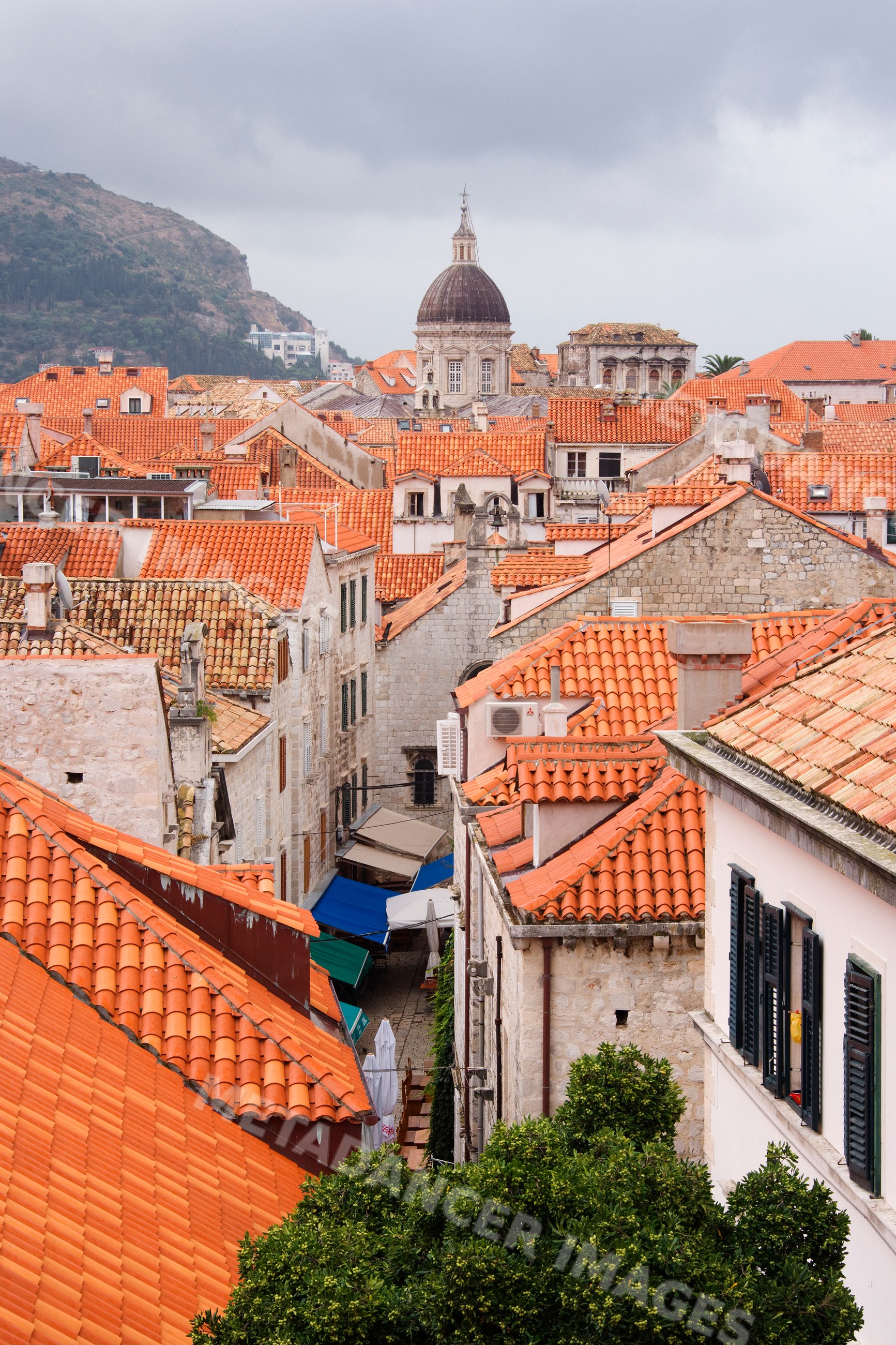 Old city rooftops and historic buildings in dubrovnik, croatia