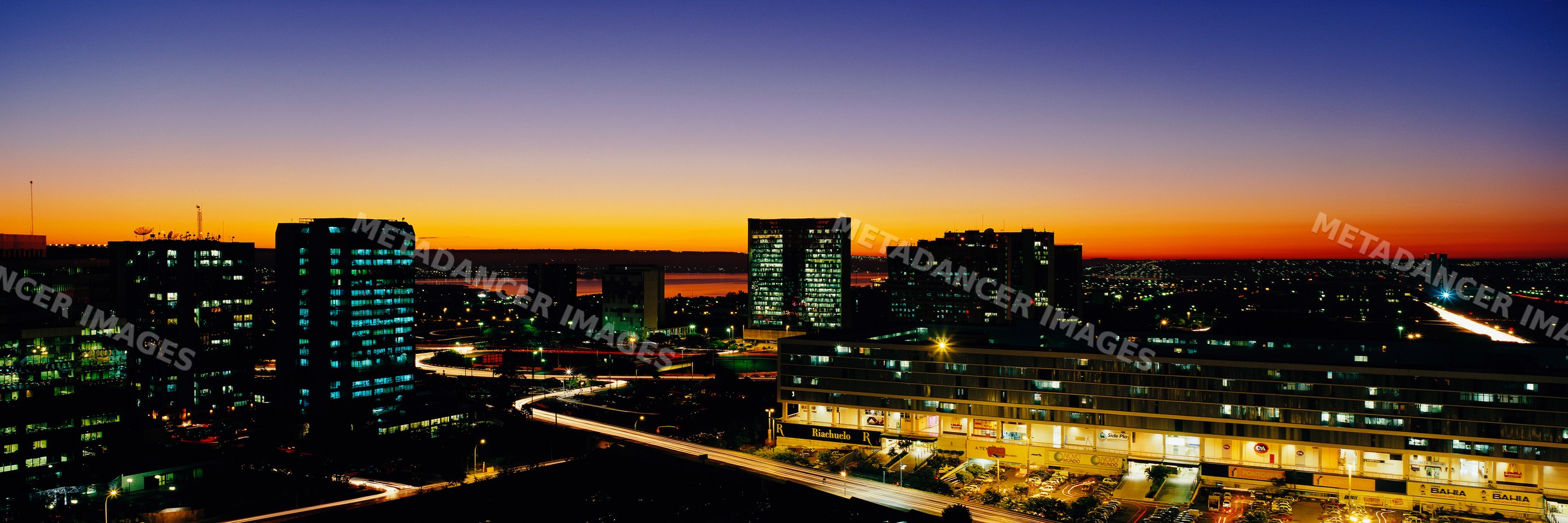 Brasilia skyline illuminated