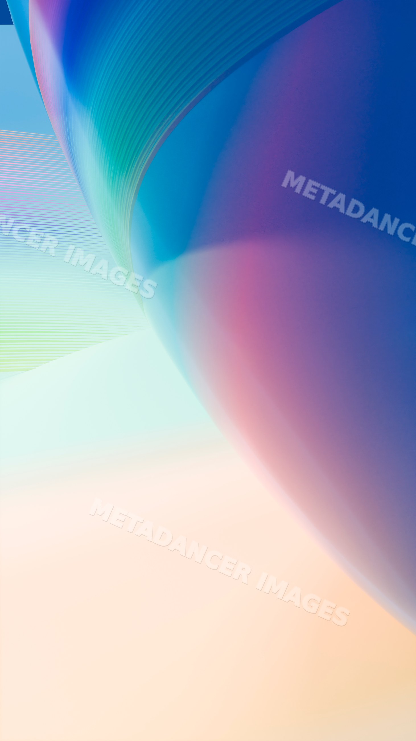 Abstract colorful smooth curves with gradient hues on soft background
