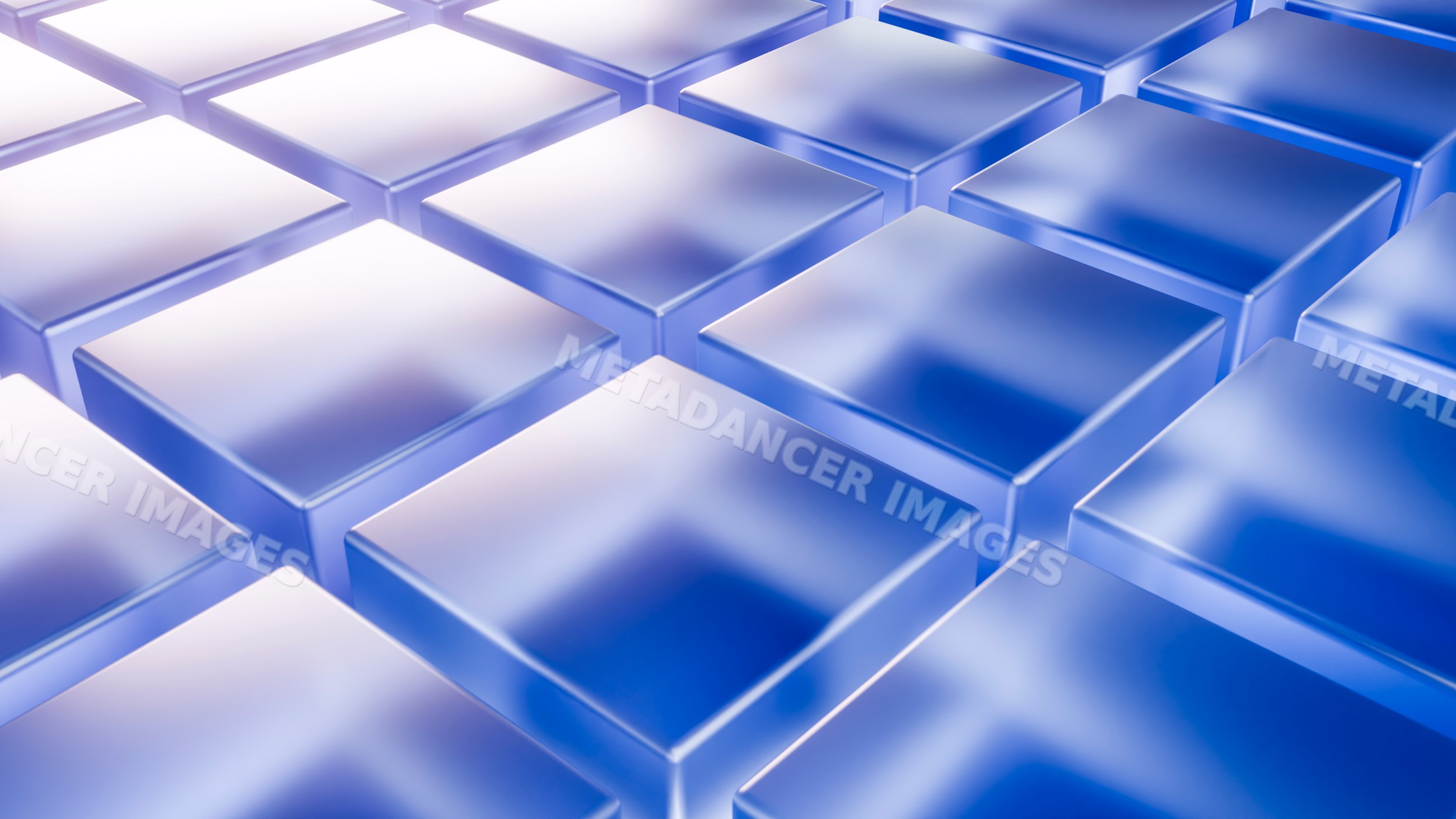 Transparent blue glass blocks forming geometric 3d pattern