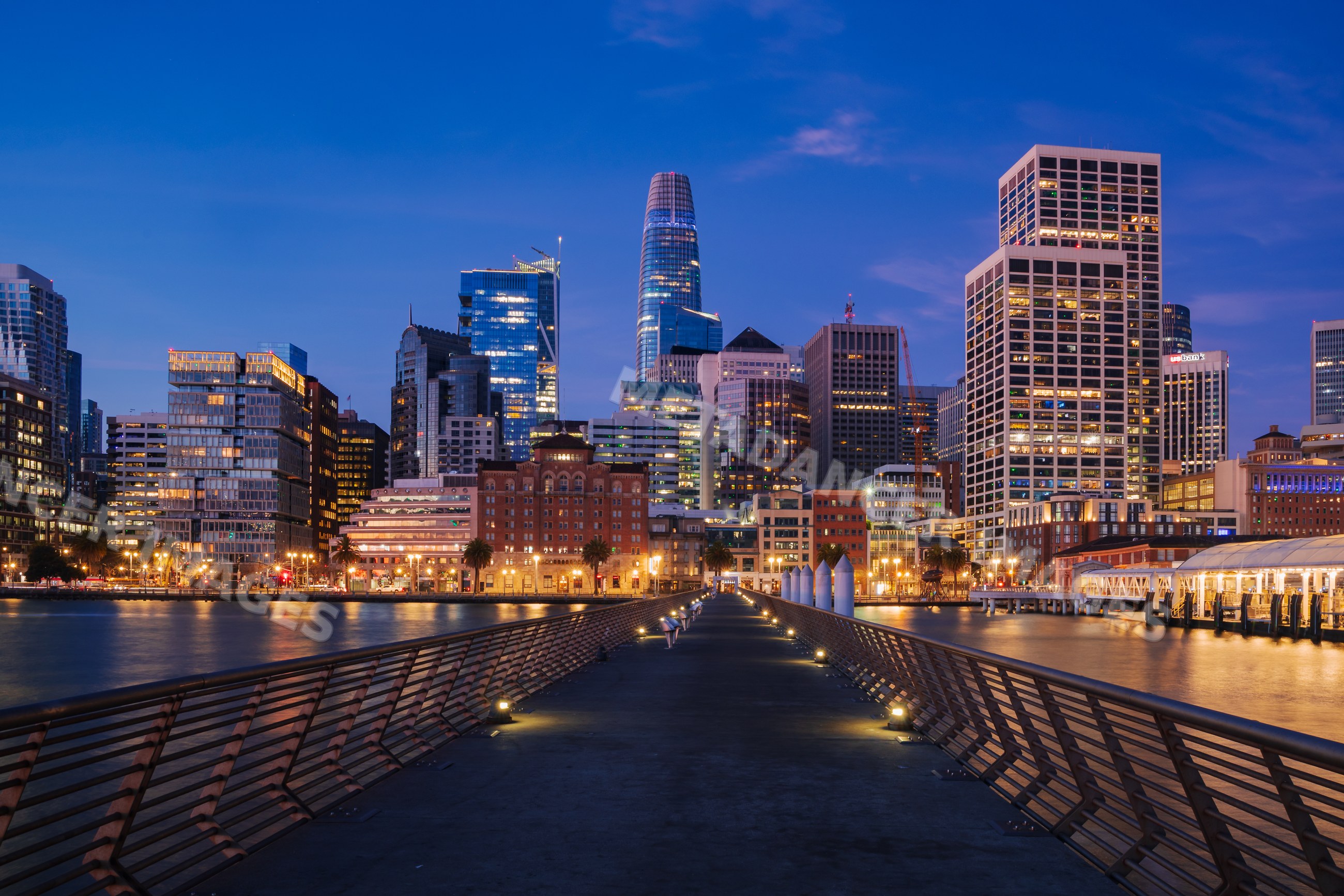 View of Downtown San Francisco from Pier 14 at Dawn
