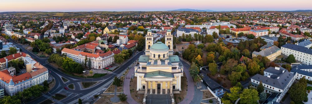 Cathedral basilica of st john the apostle at Dawn in Eger
