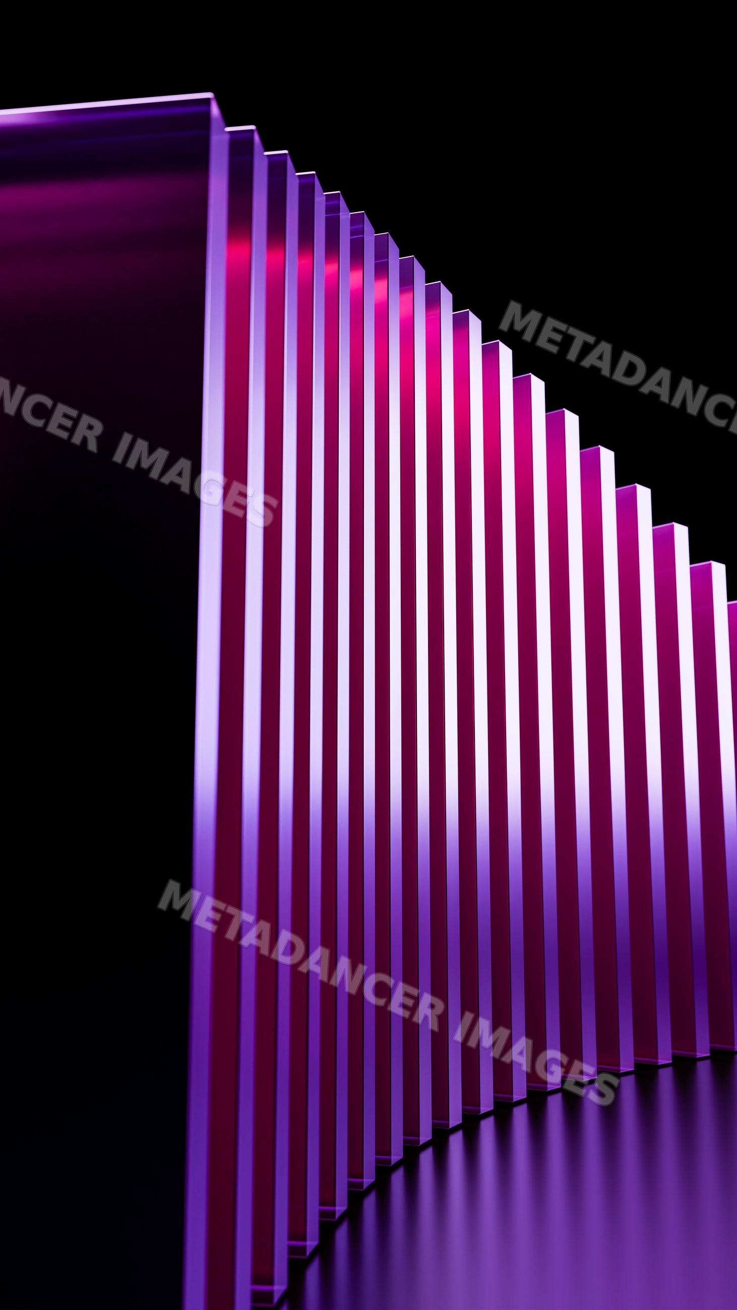 Vertical translucent bars with purple and pink gradients
