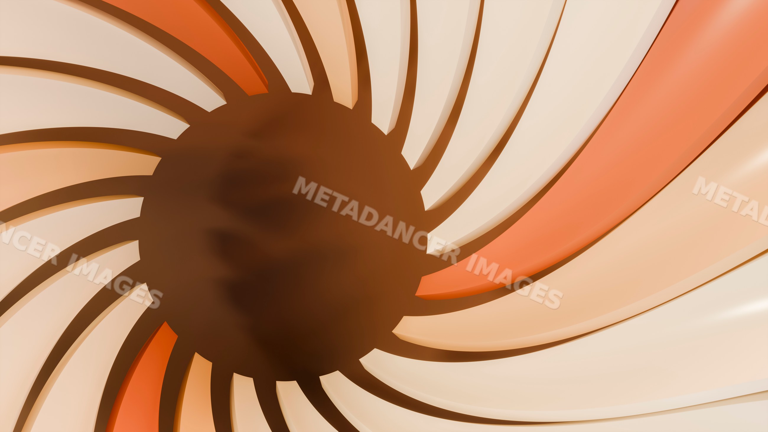 Abstract swirling spiral pattern in warm tones digital illustration
