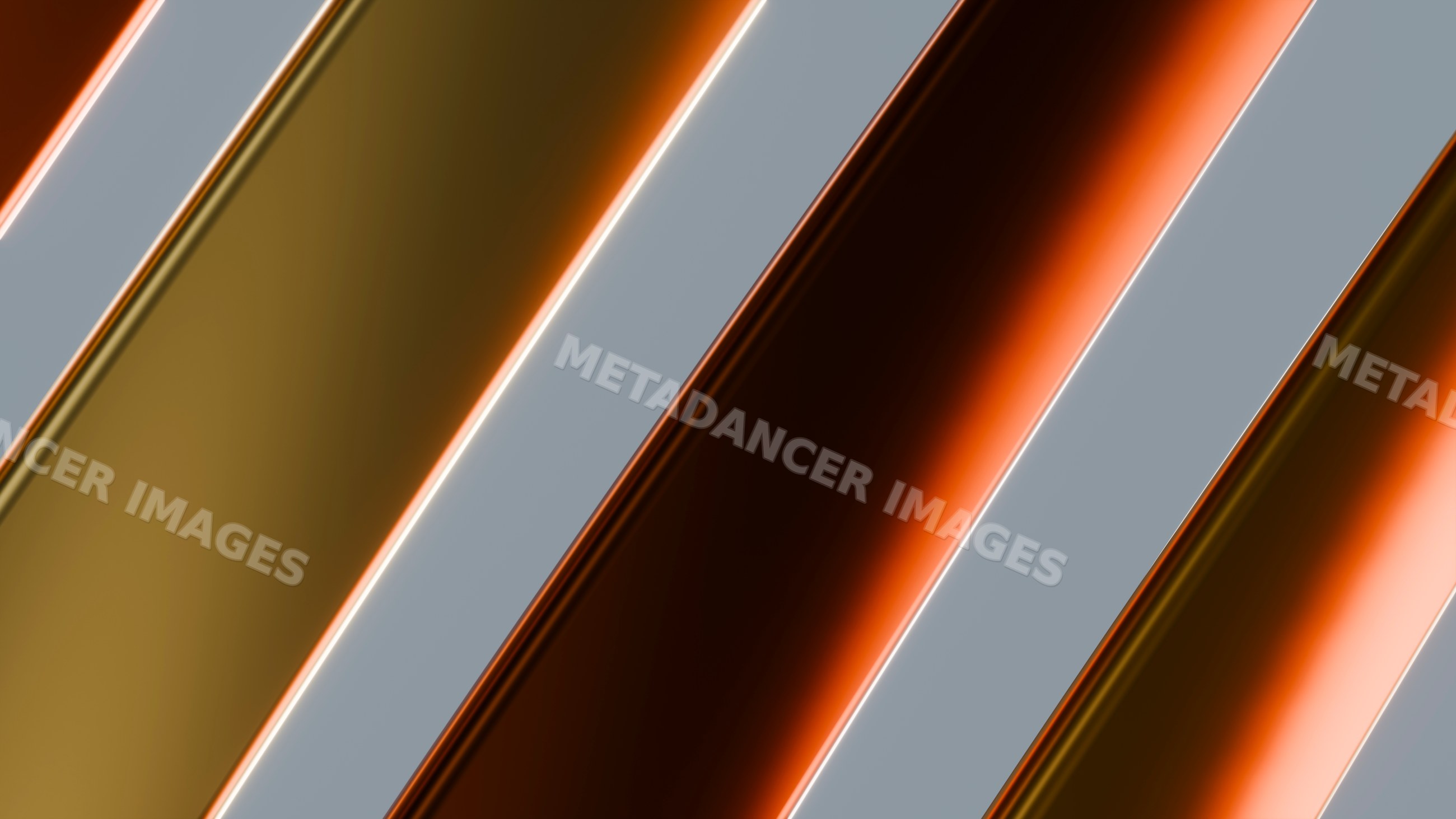 Abstract digital illustration of diagonal glowing metallic stripes