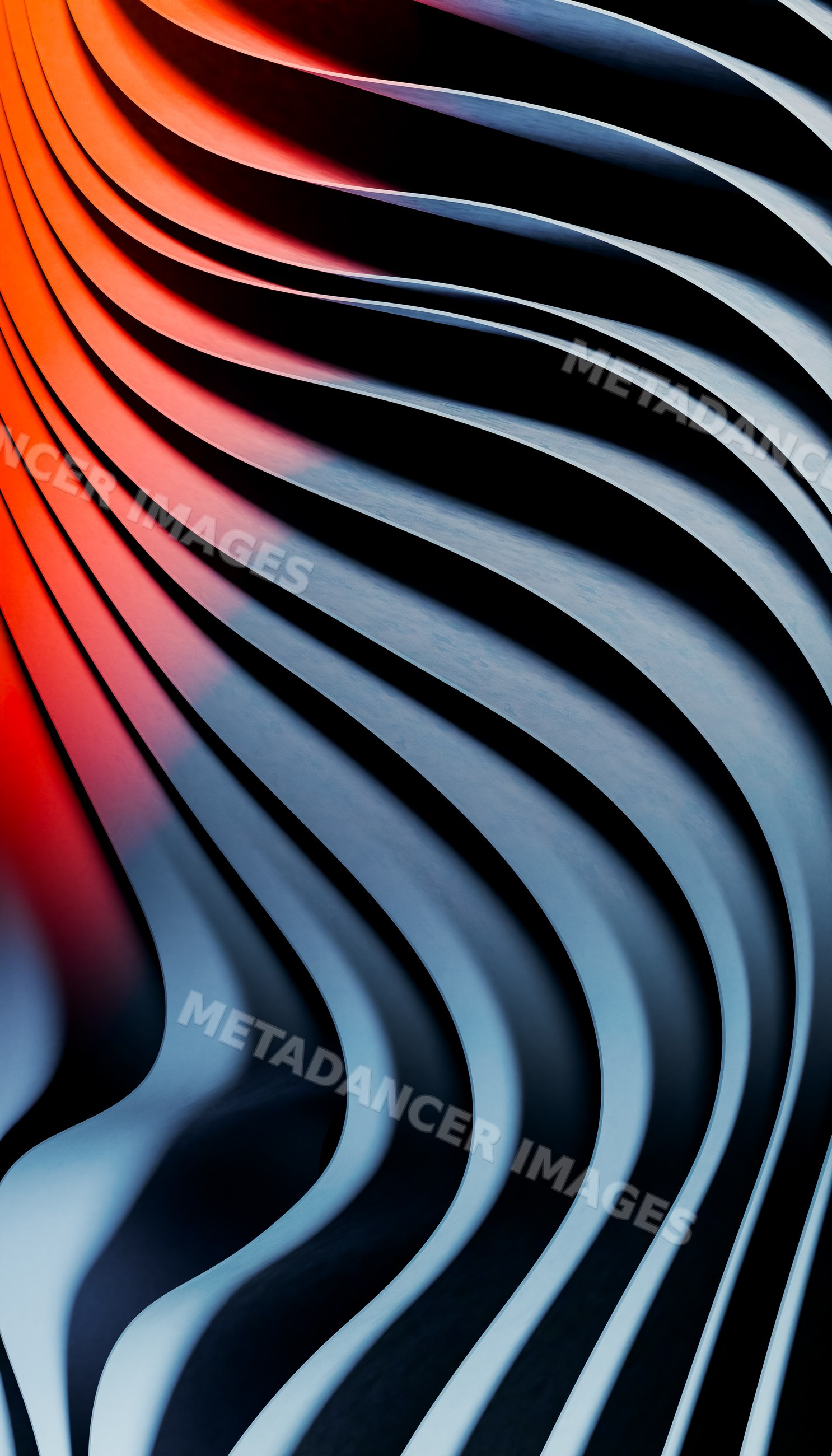 Abstract digital illustration of curved wave patterns