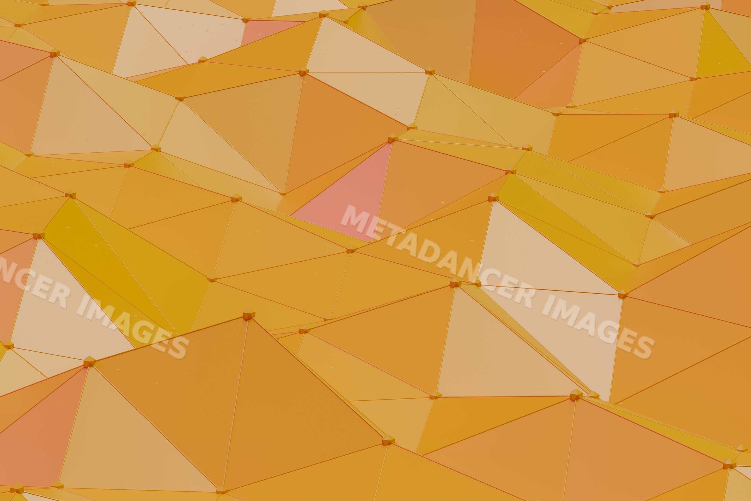 Abstract geometric triangular pattern in varying shades of orange