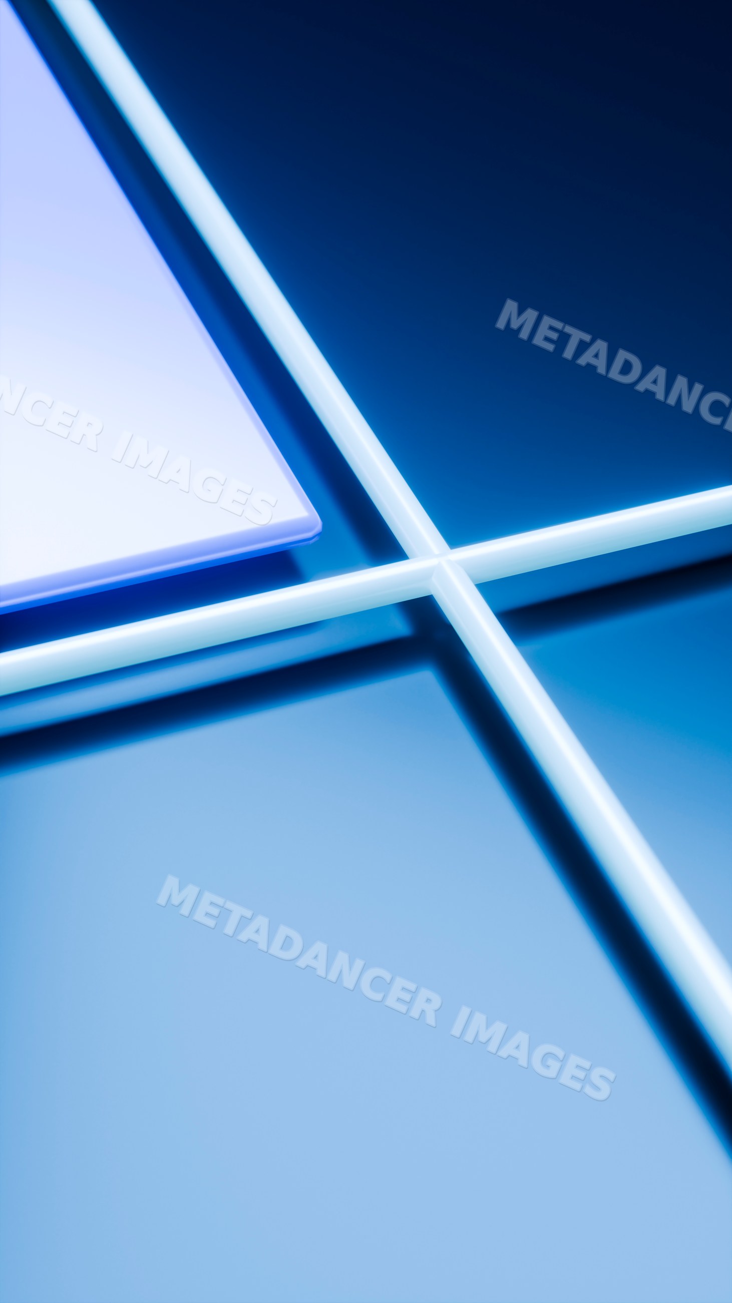 Abstract glowing blue and white intersecting lines digital art