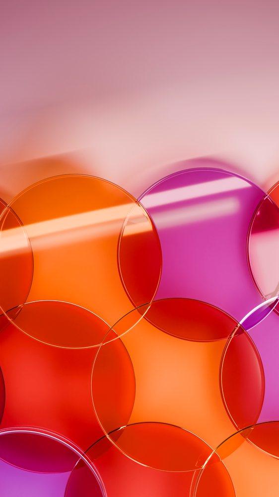 Abstract overlapping colorful transparent circles illustration