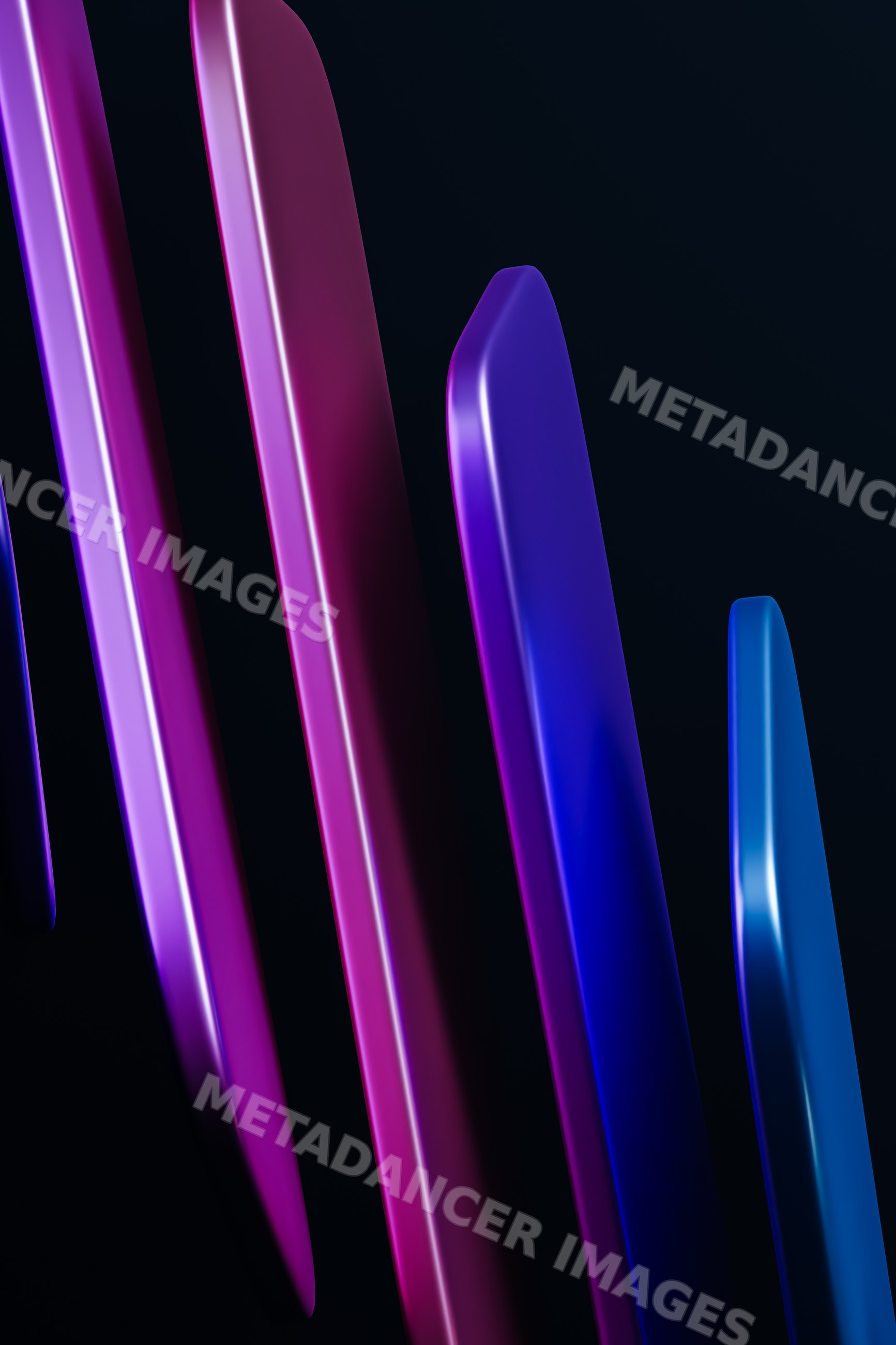 Abstract colorful vertical shapes on dark background