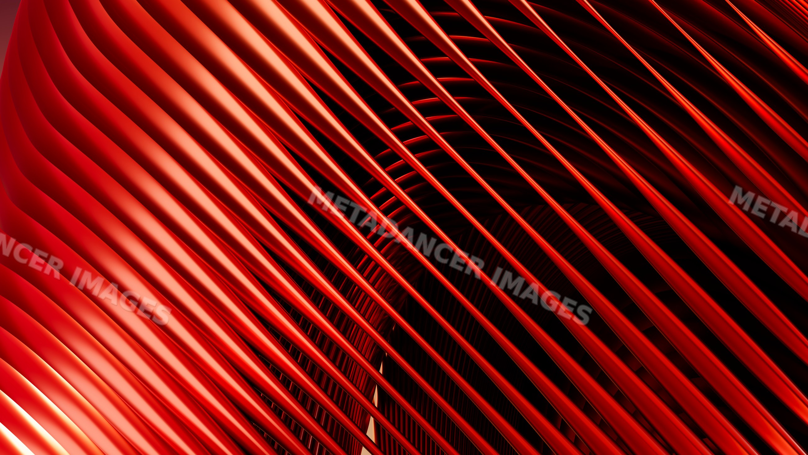 Abstract digital illustration with flowing curved red lines forming