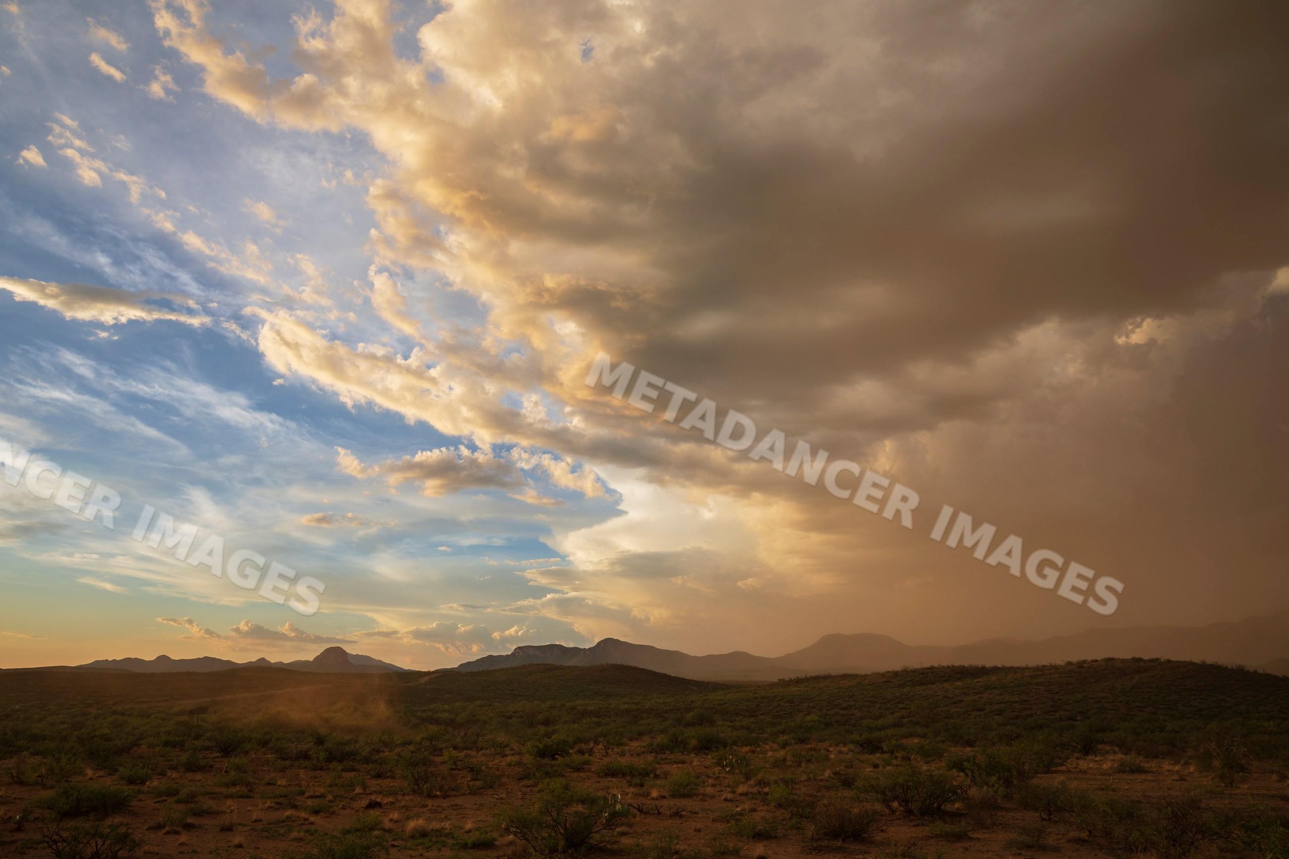 Storm clouds filled with Outflow Dust from a Haboob over desert