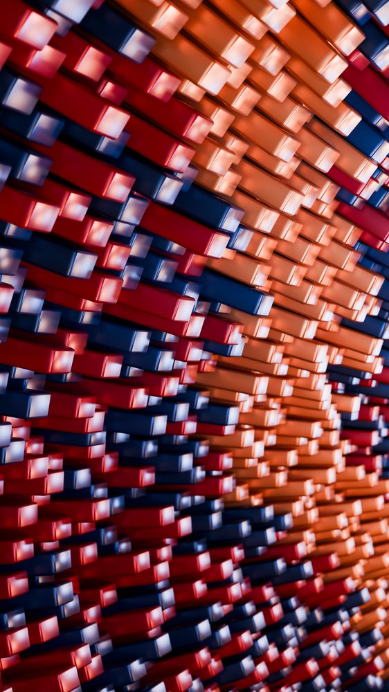 Abstract colorful 3d block pattern digital illustration