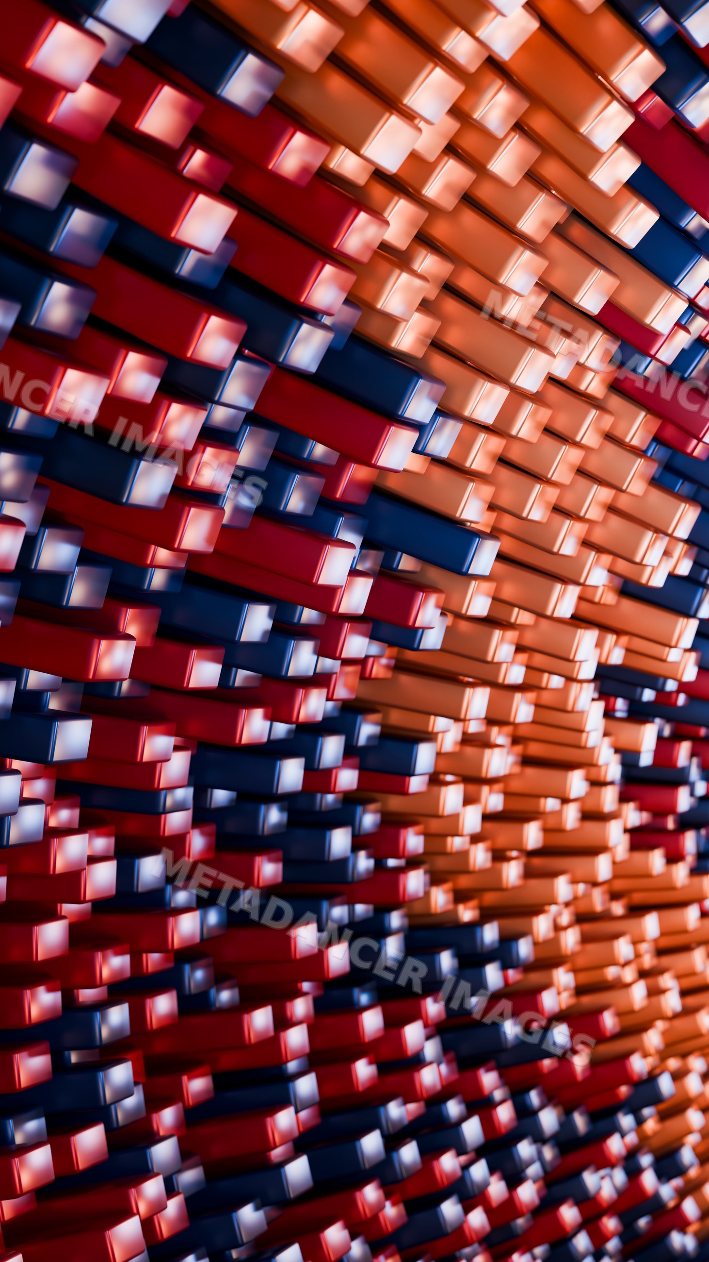 Abstract colorful 3d block pattern digital illustration