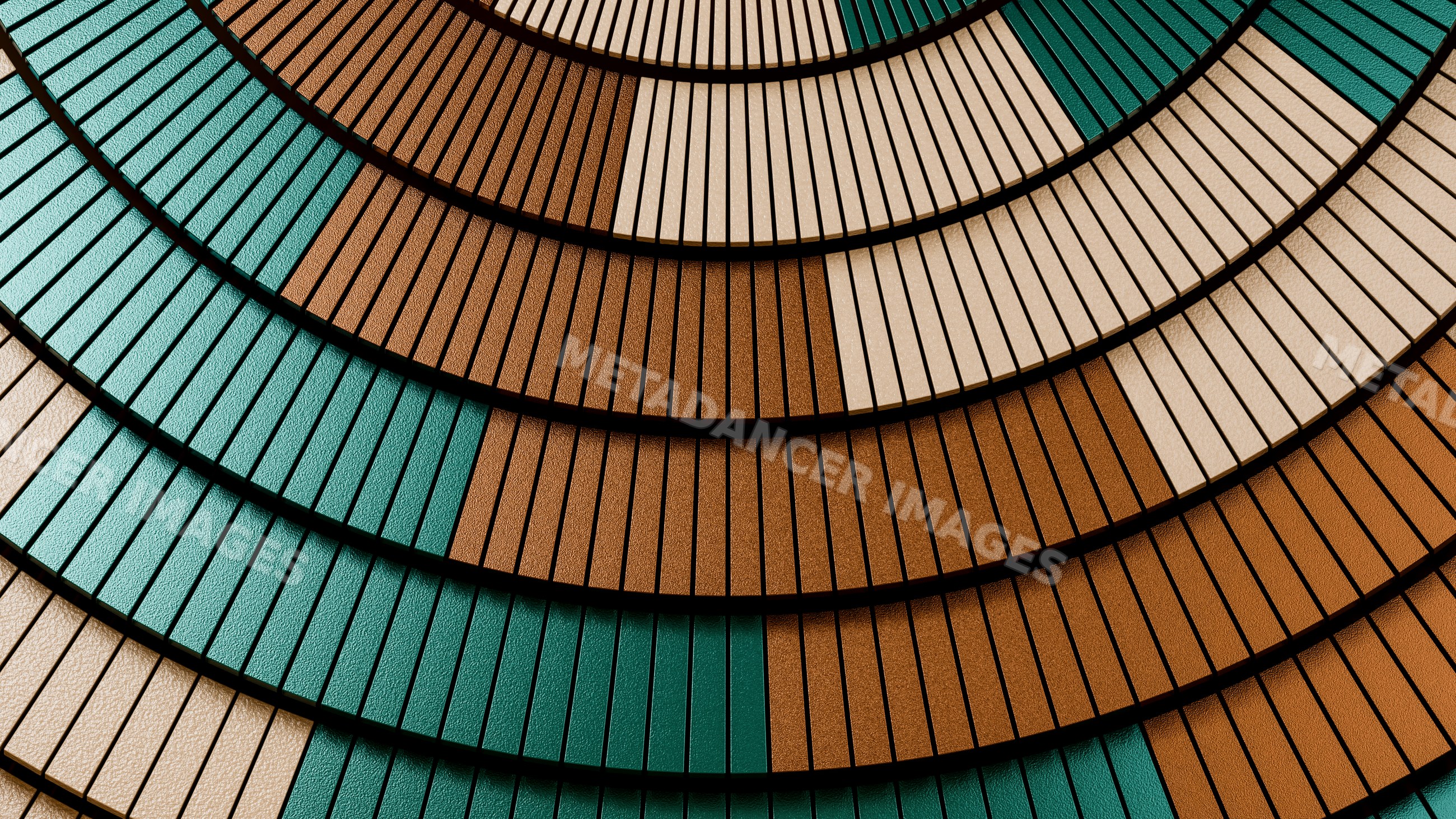 Abstract concentric circles pattern with textured stripes