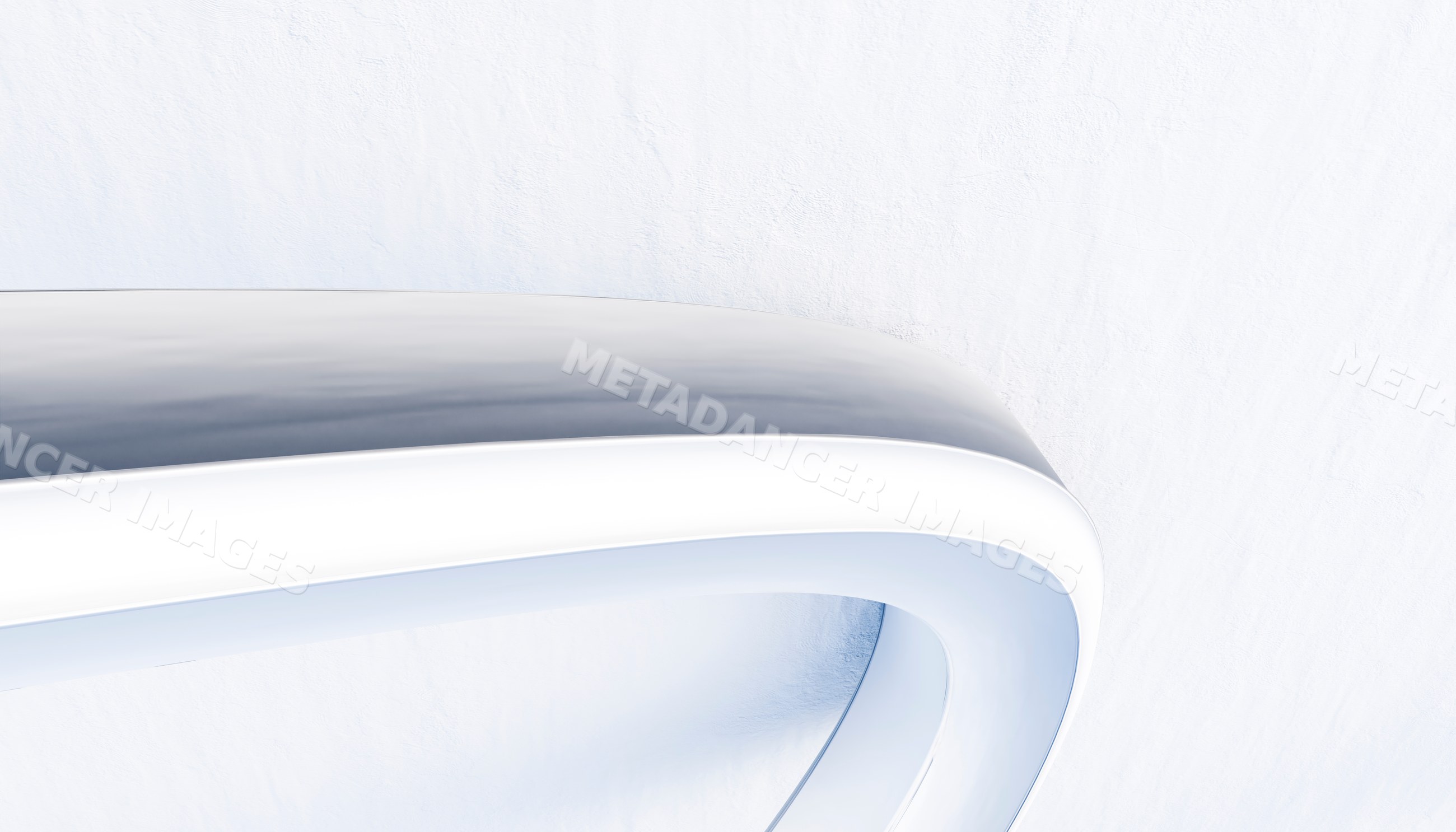 Curved modern architectural structure with smooth white and blue