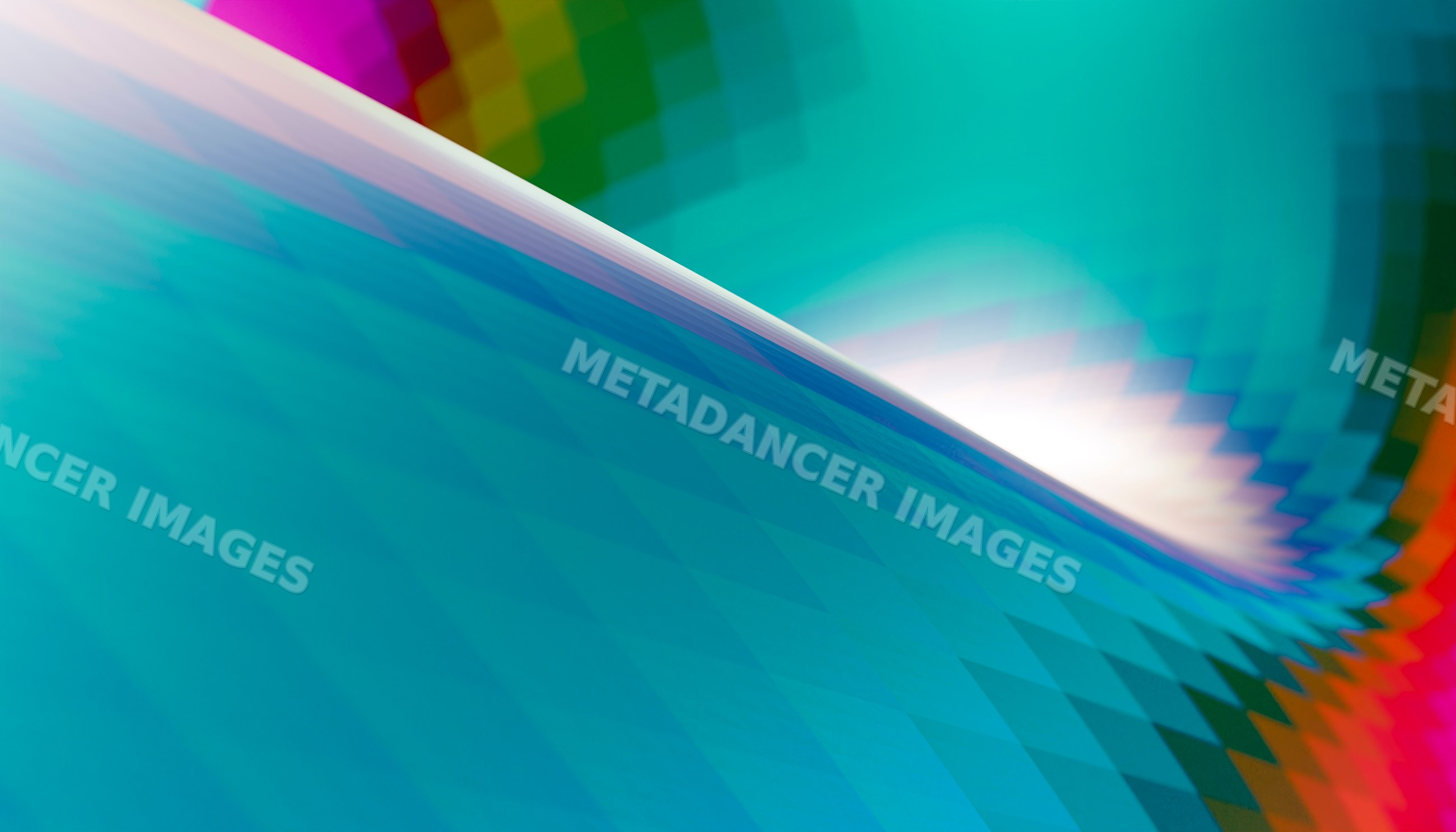 Abstract blue wave with pixelated texture and colorful light