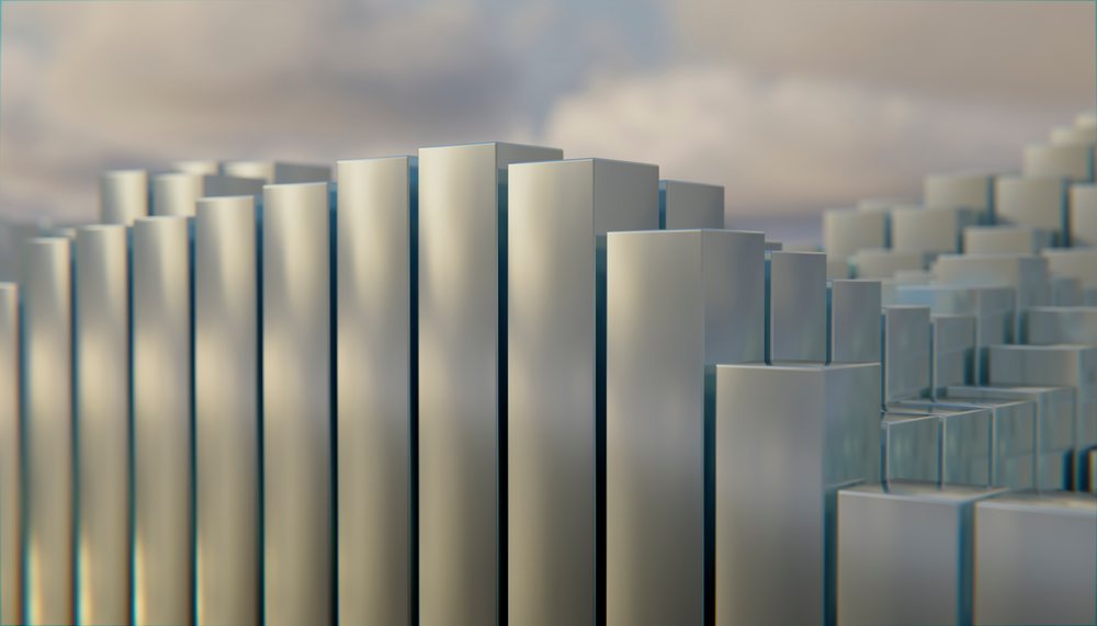 Close-up of vertically arranged metal pipes with varied heights