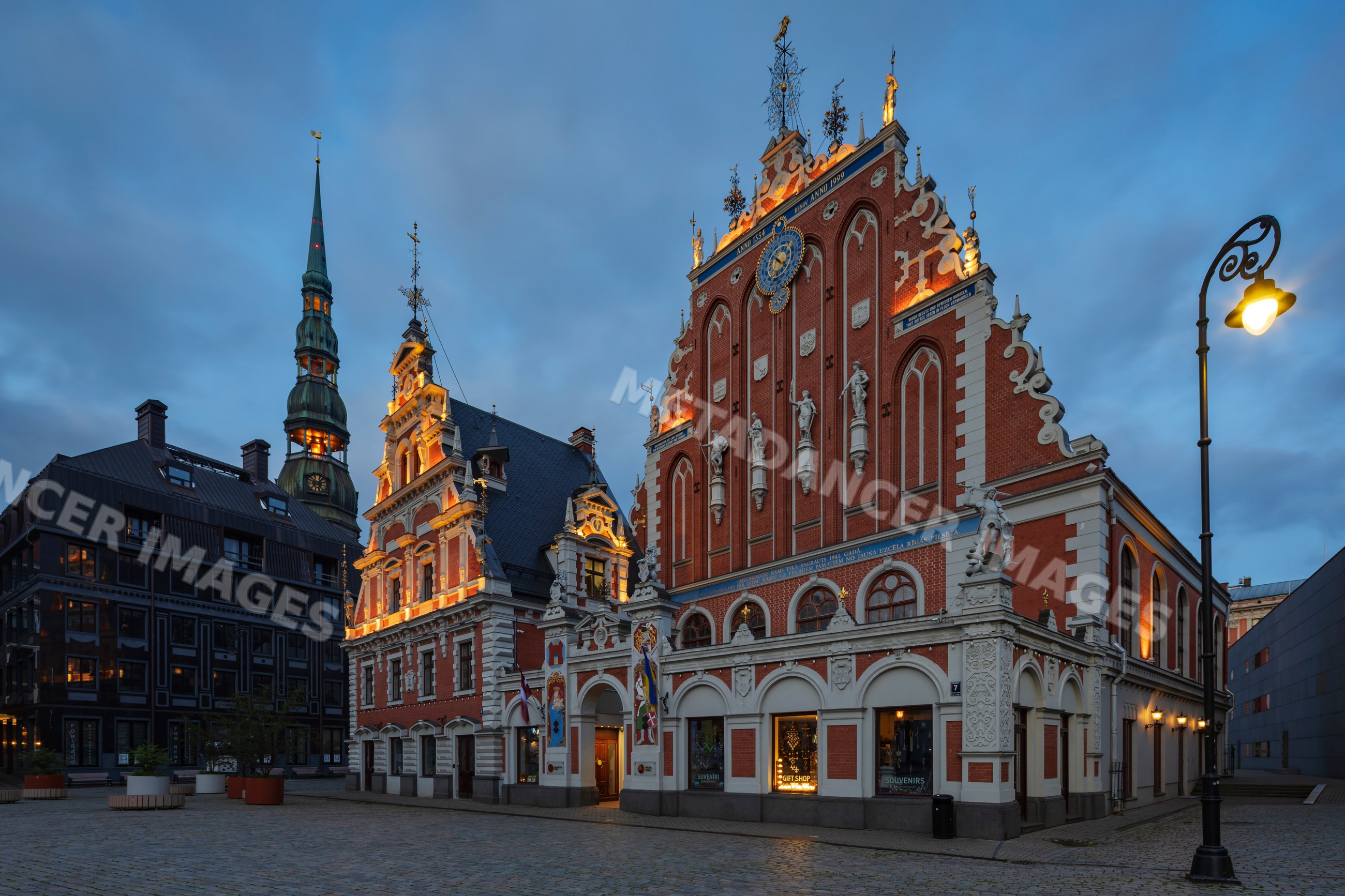 House of the Black Heads historic building with astronomical clock
