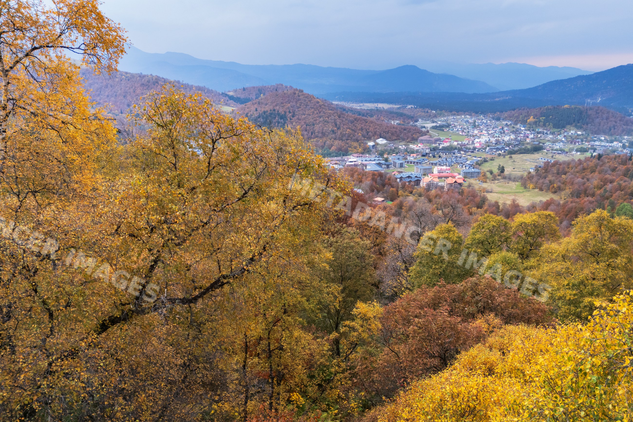 Bakuriani Ski Resort autumn landscape from Didveli Gondola