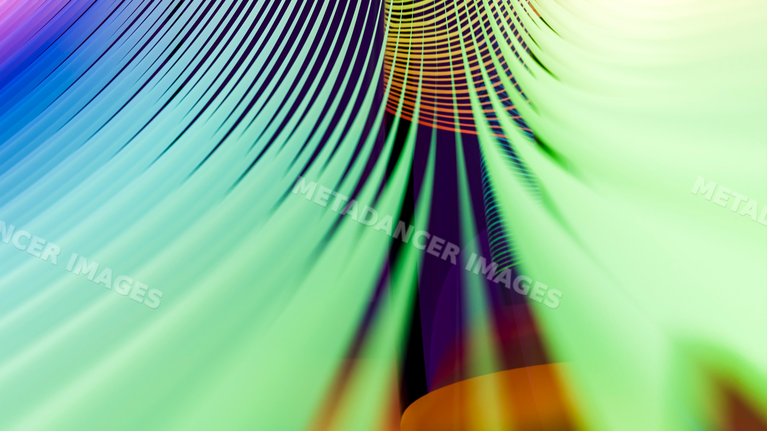 Abstract digital illustration featuring flowing colorful curved lines