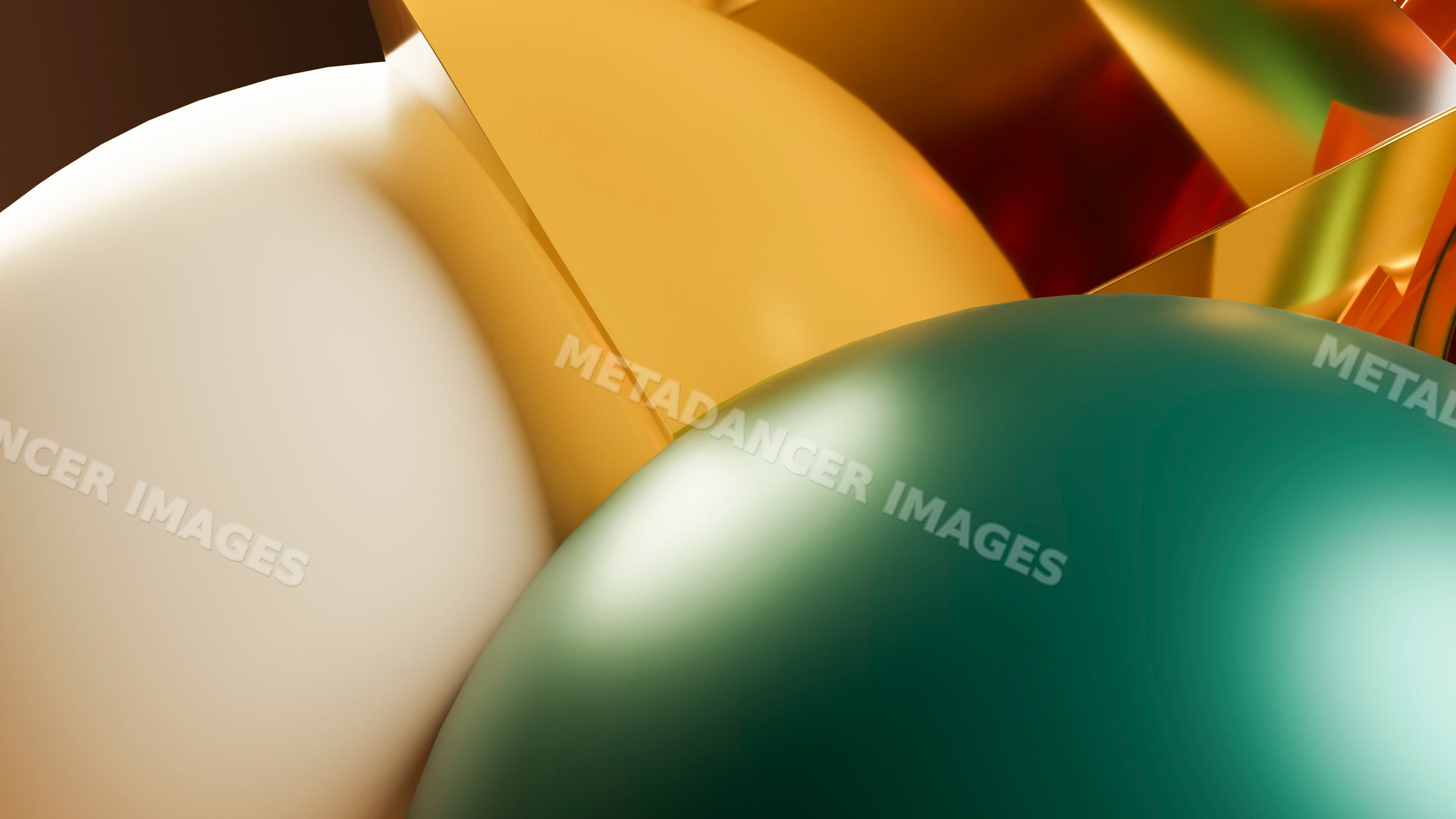 Abstract digital art with colorful 3d spheres and geometric shapes