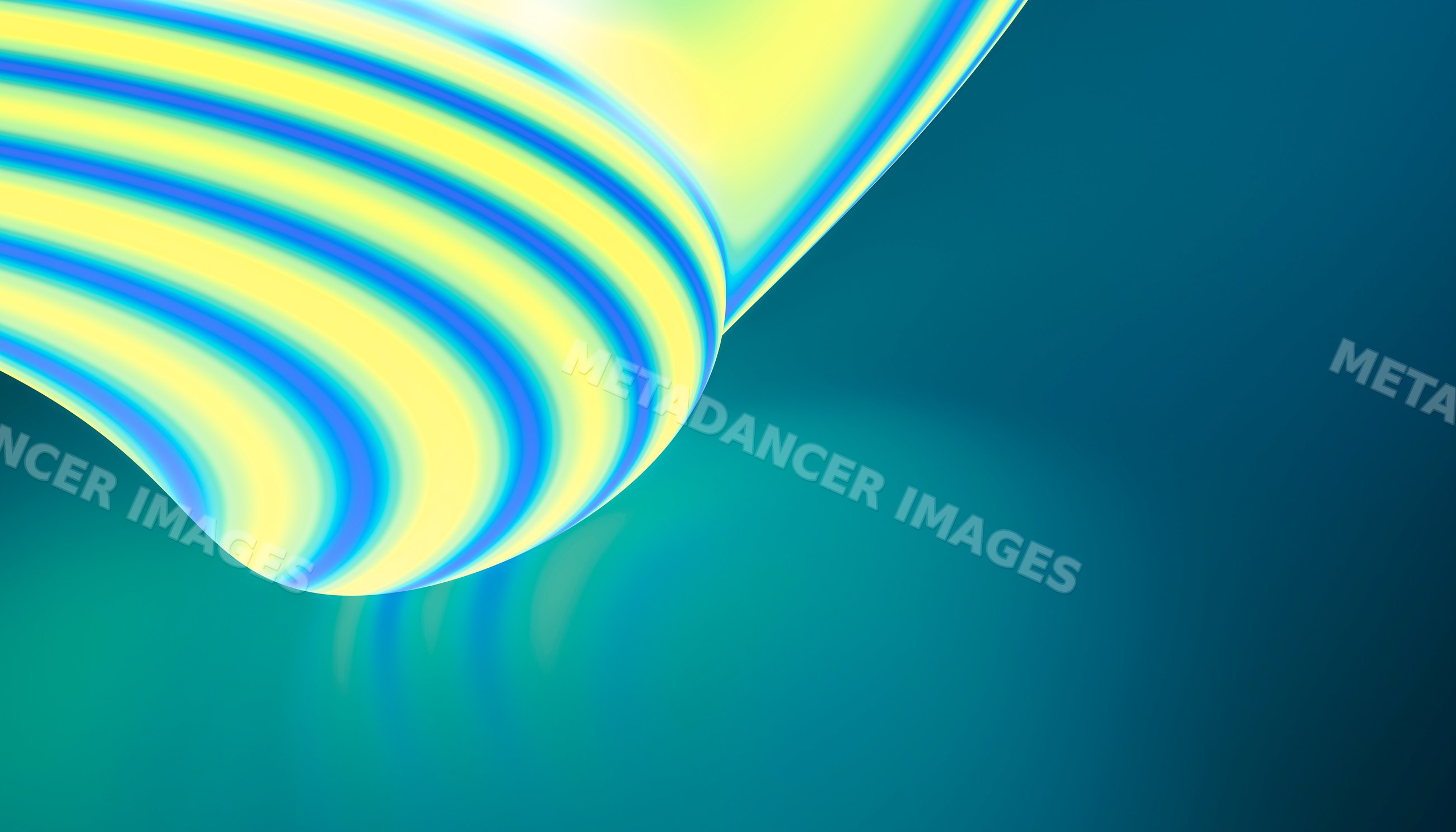 Colorful abstract digital art with smooth curved yellow and blue
