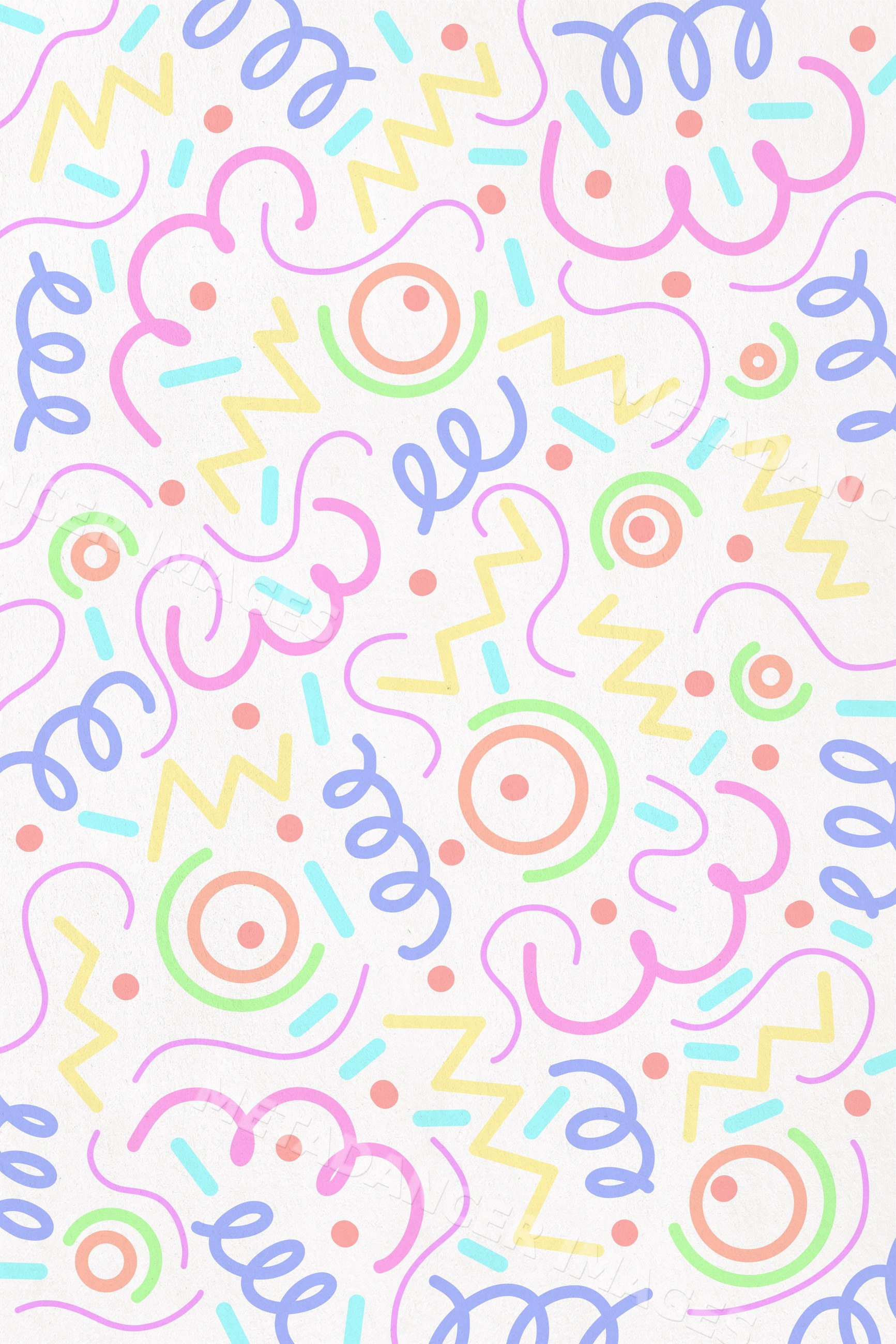 Illustration of colorful abstract pattern with shapes and lines