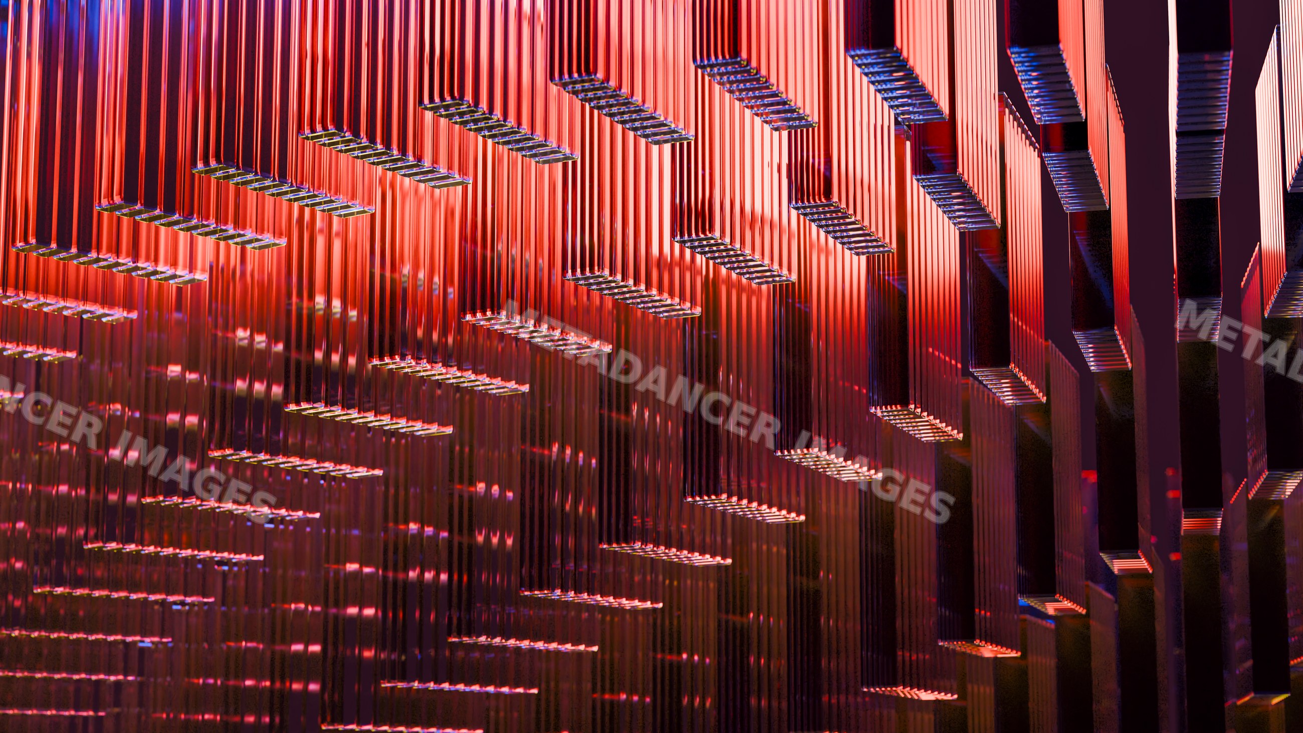 Abstract digital art with geometric vertical lines and vibrant