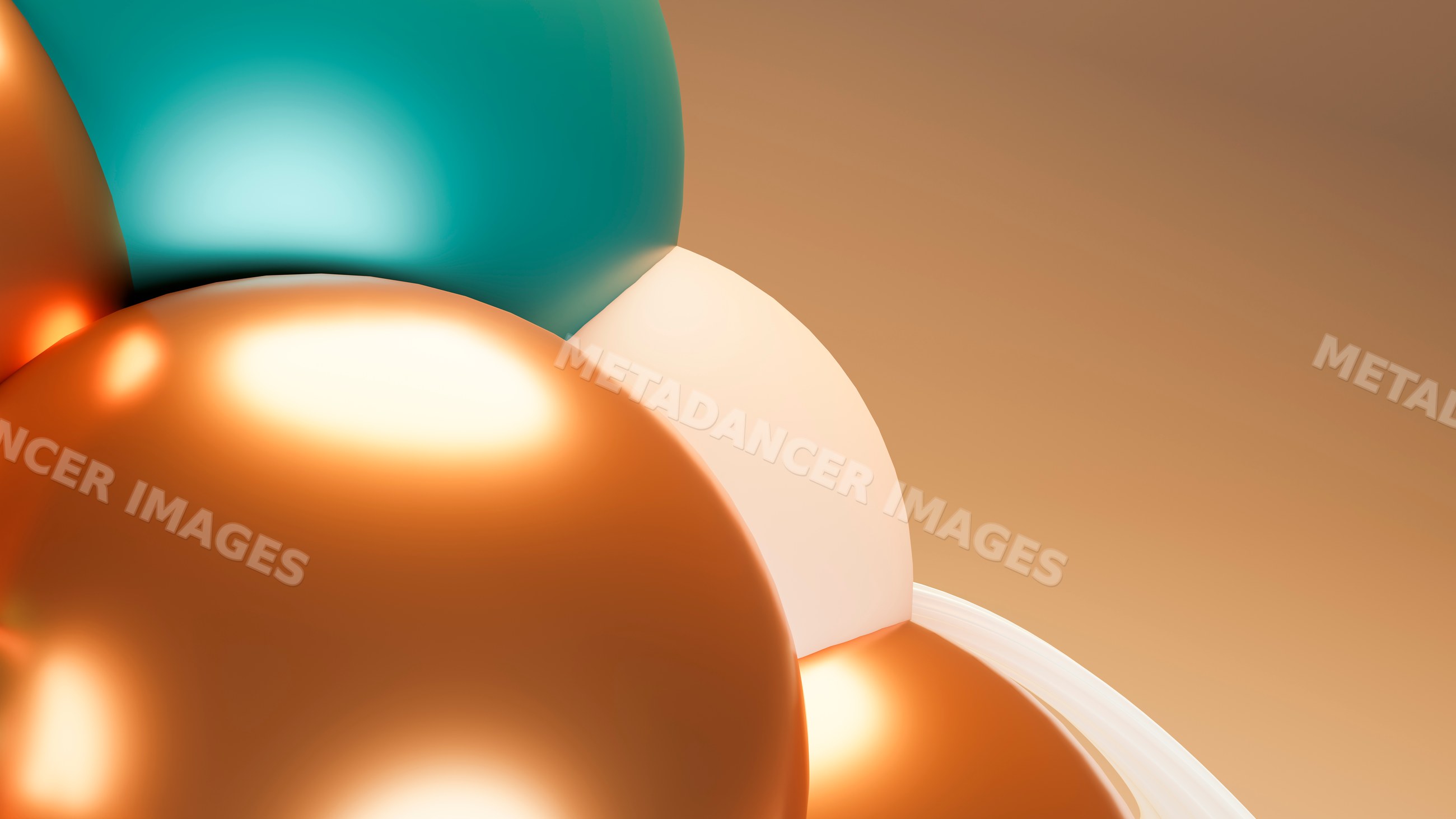 Colorful shiny balloons clustering in festive decoration