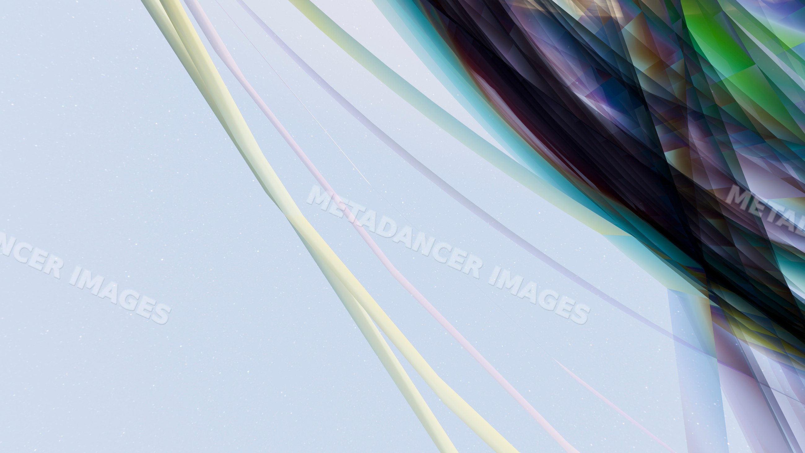 Colorful abstract ribbons overlapping on light blue background