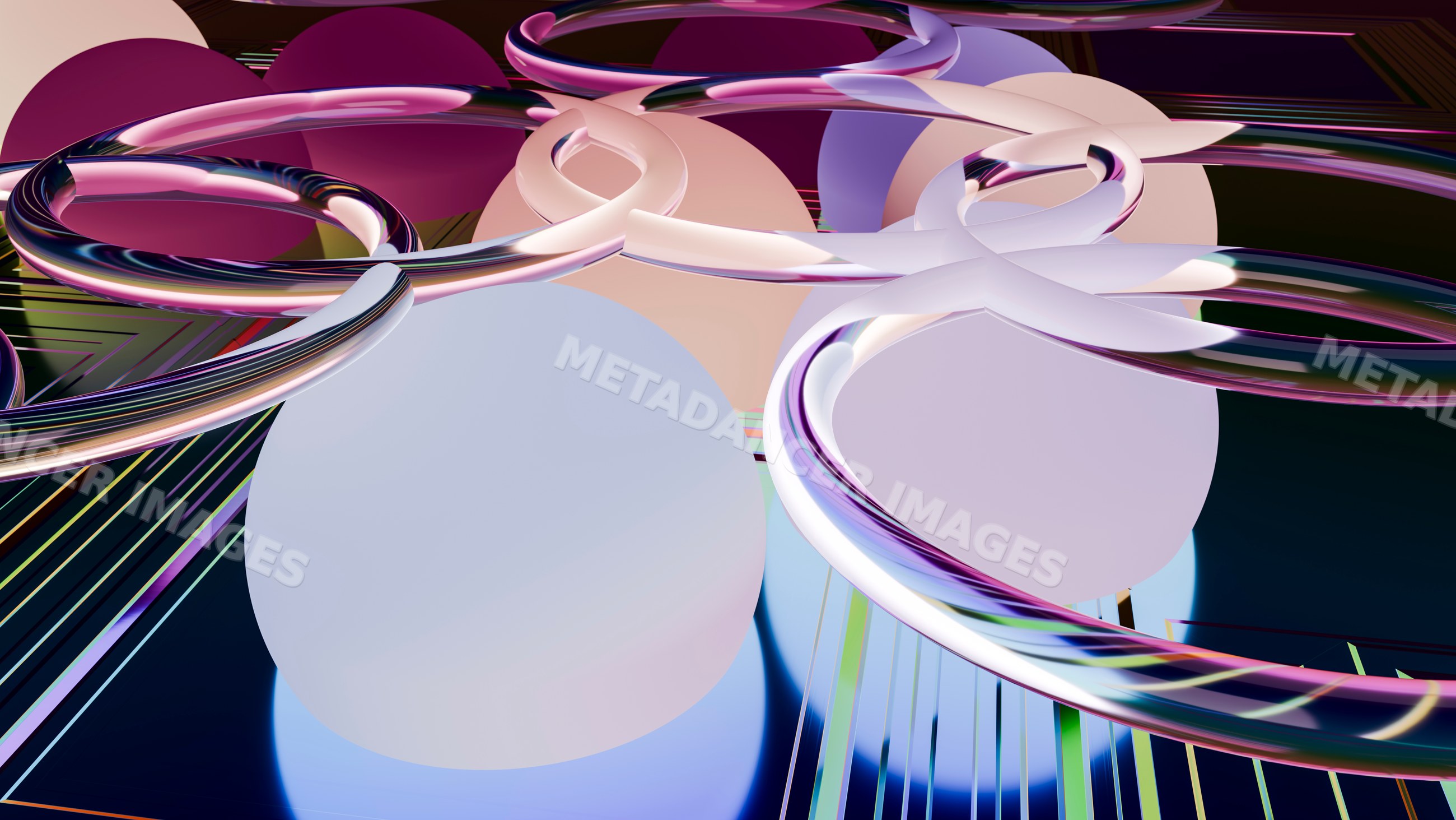 Abstract illustration with colorful overlapping rings and circles