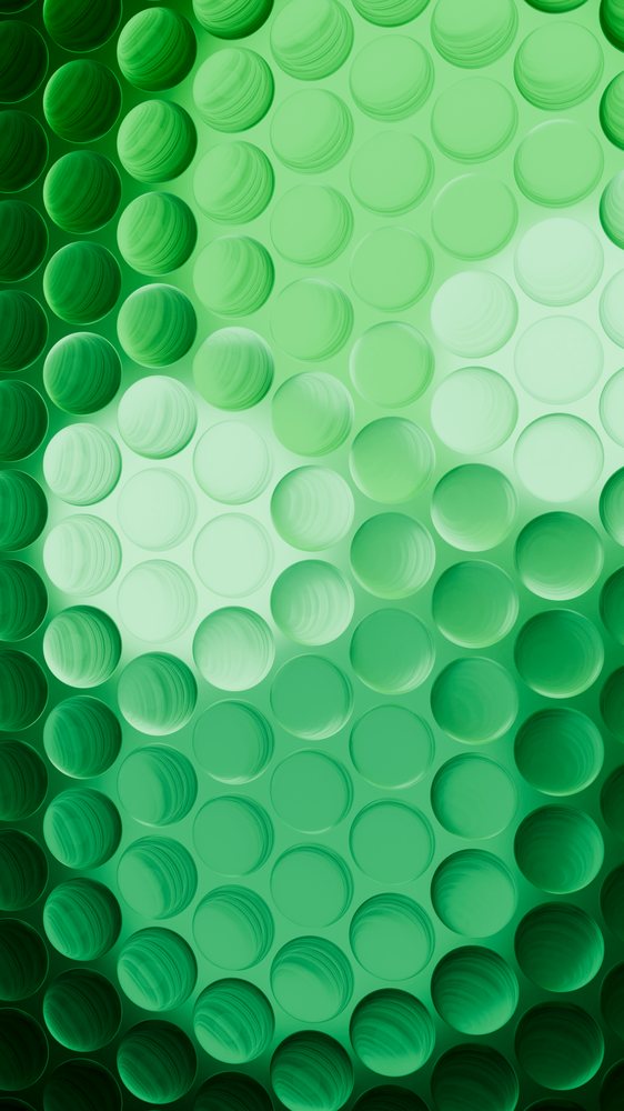 Abstract green 3d sphere pattern with gradient design