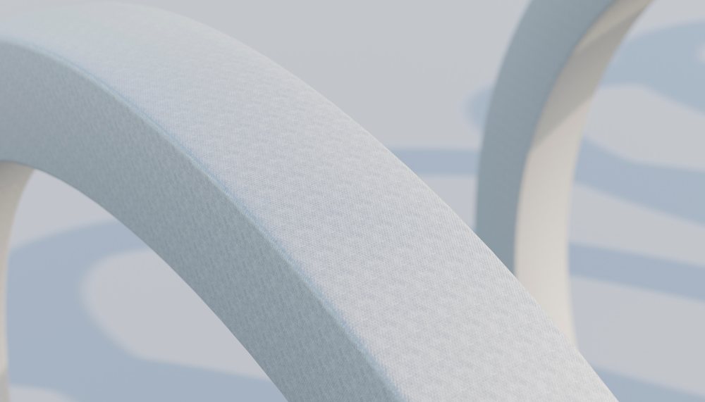 Abstract smooth white curved shapes with soft texture and shadows