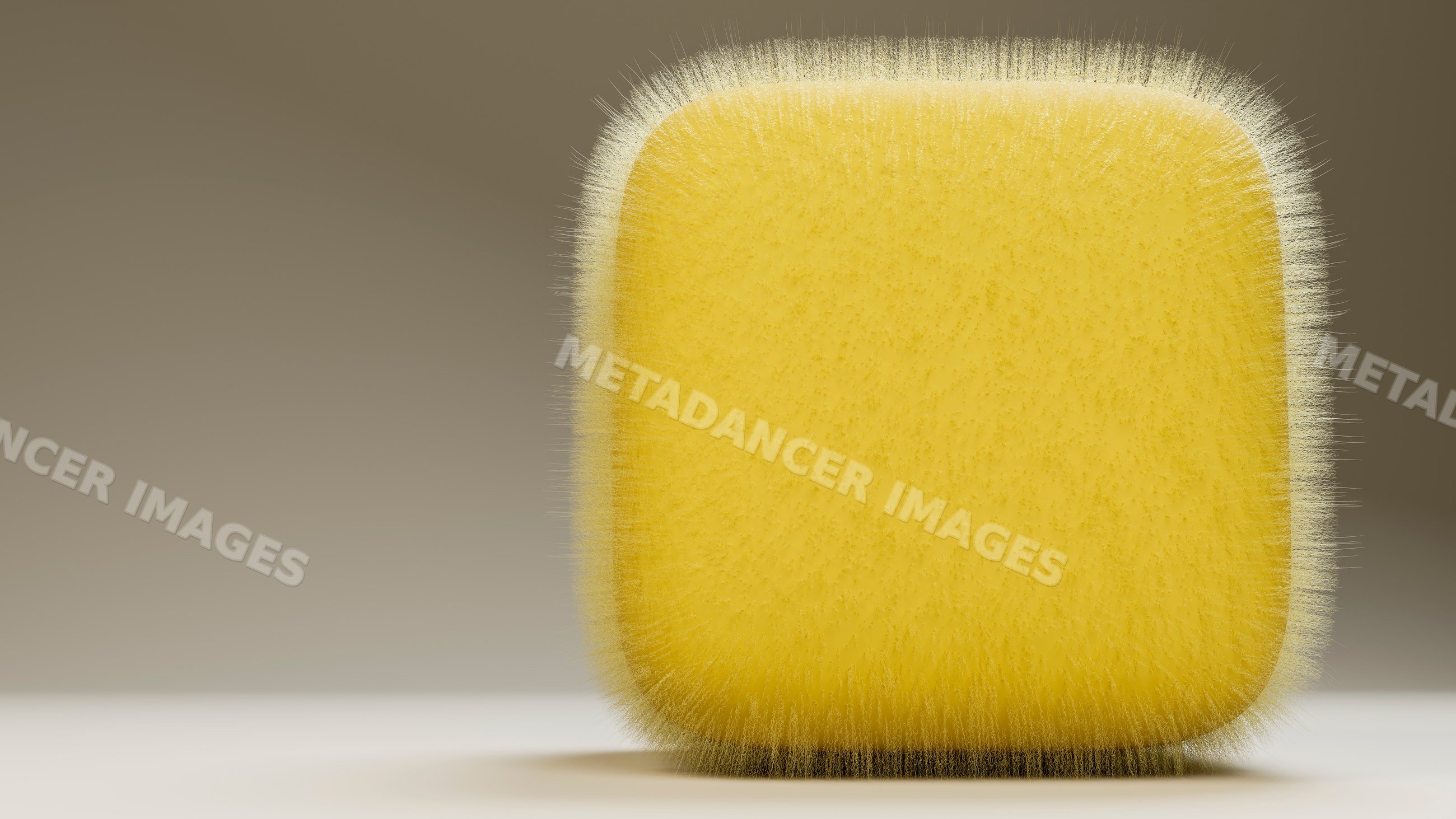 Yellow fuzzy square with rounded corners digital illustration