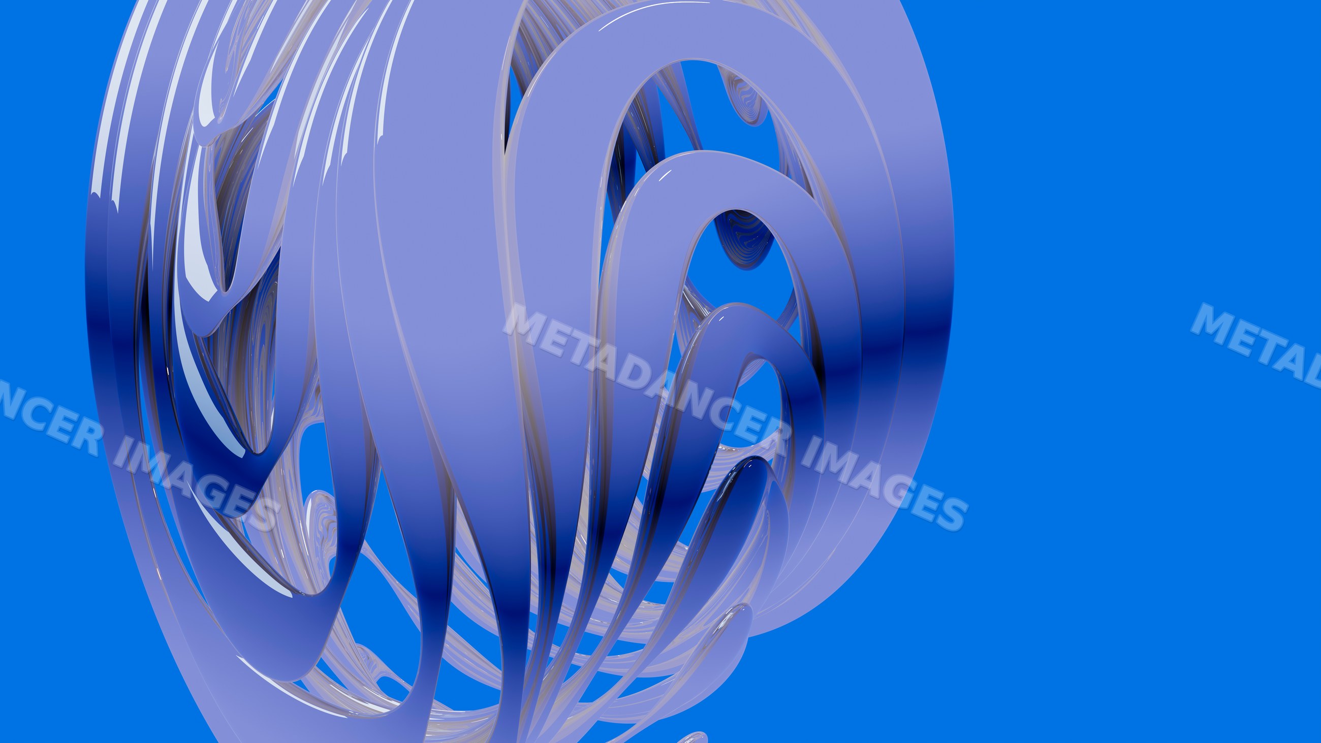 Blue abstract 3d curved digital illustration