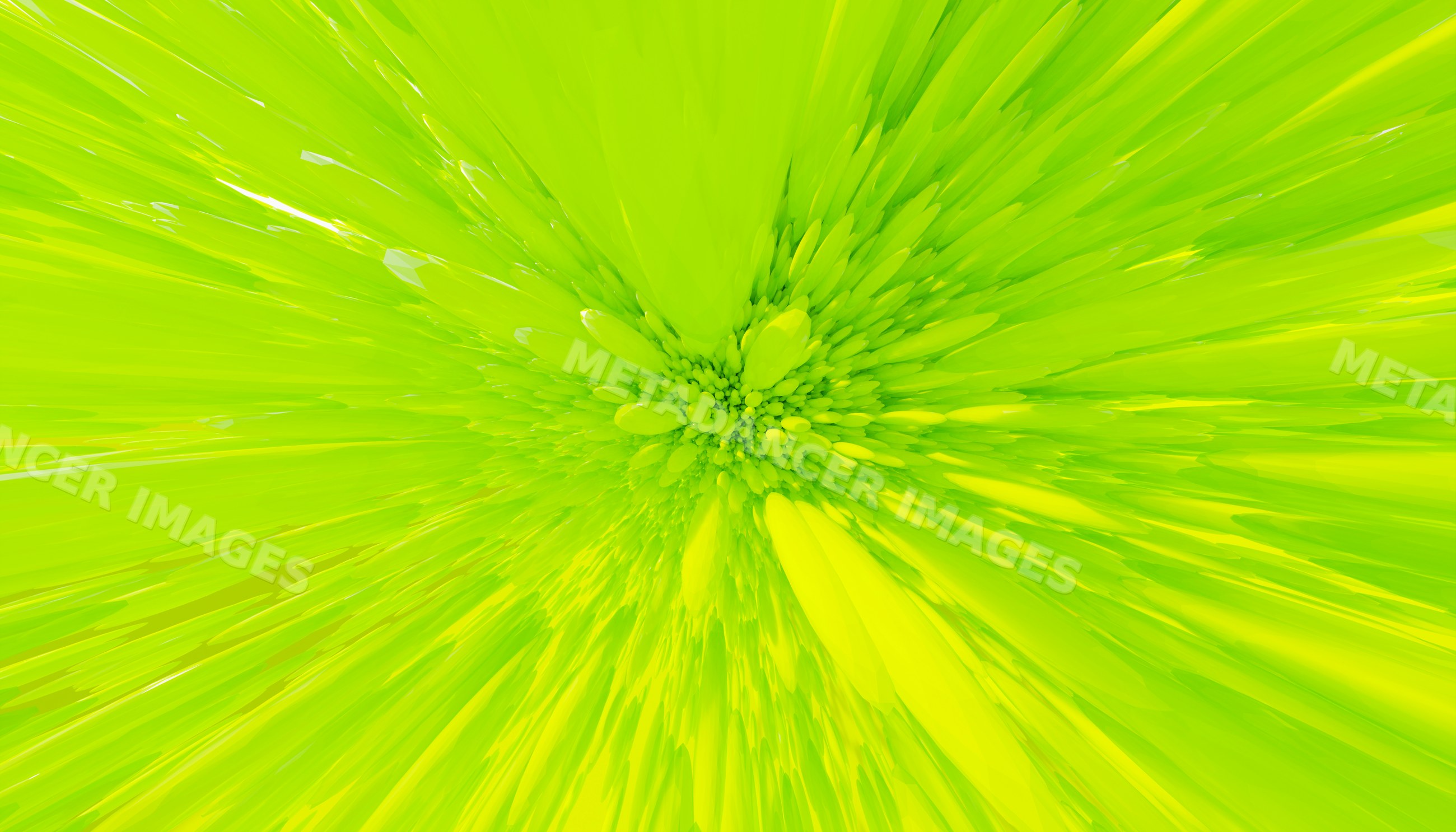 Abstract vibrant yellow-green burst creating a dynamic motion effect