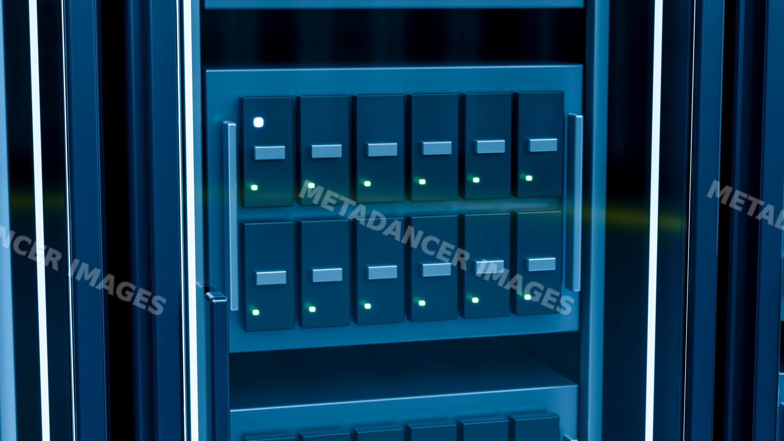 Modern light switch panel with green indicator lights