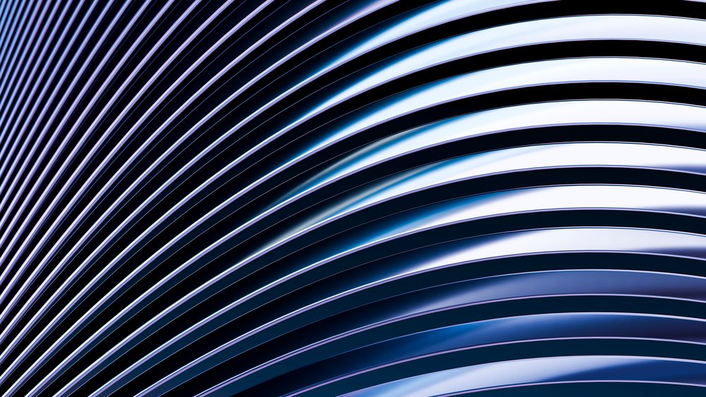 Abstract digital illustration of smooth blue curved lines with wave