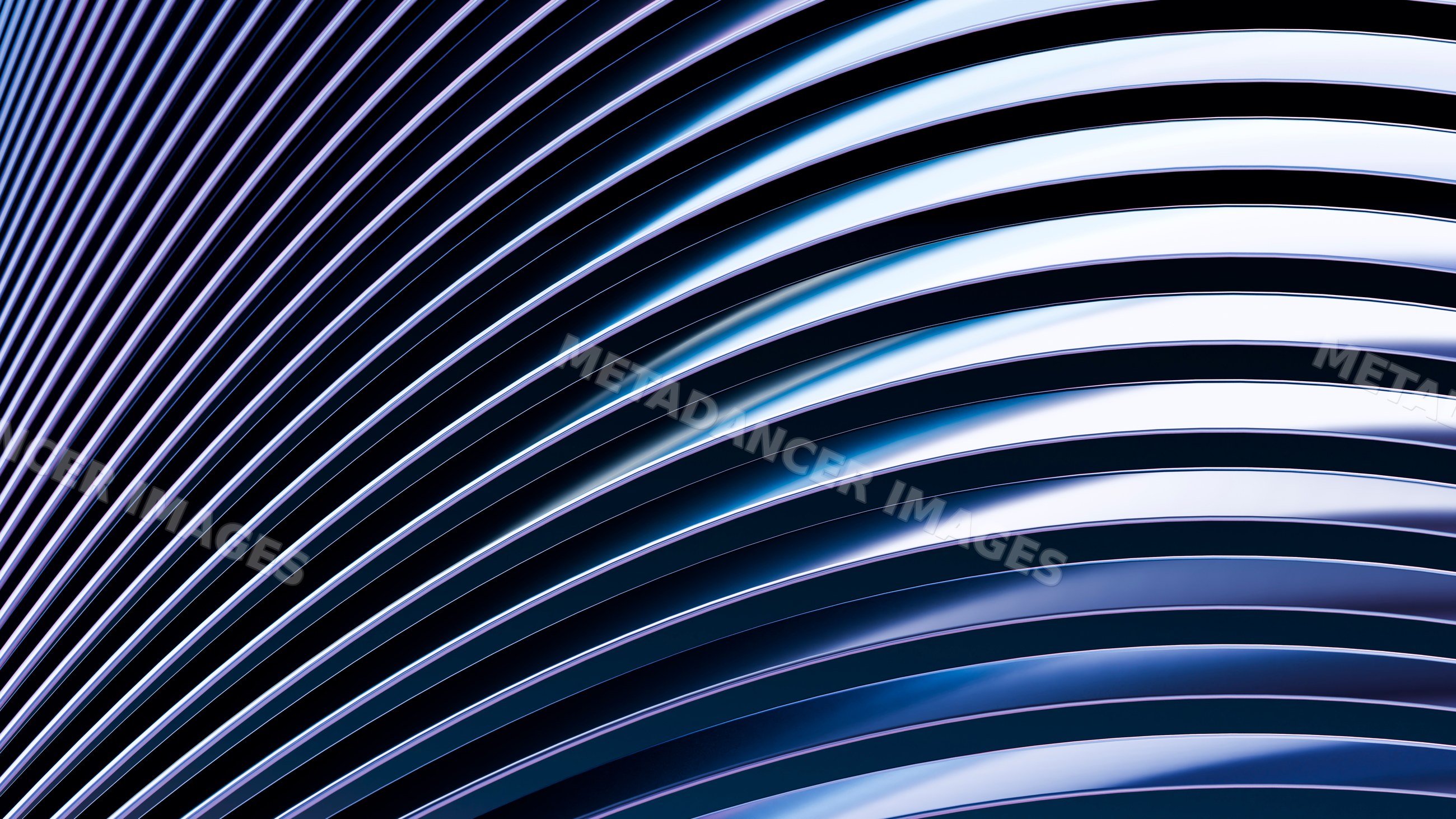 Abstract digital illustration of smooth blue curved lines with wave